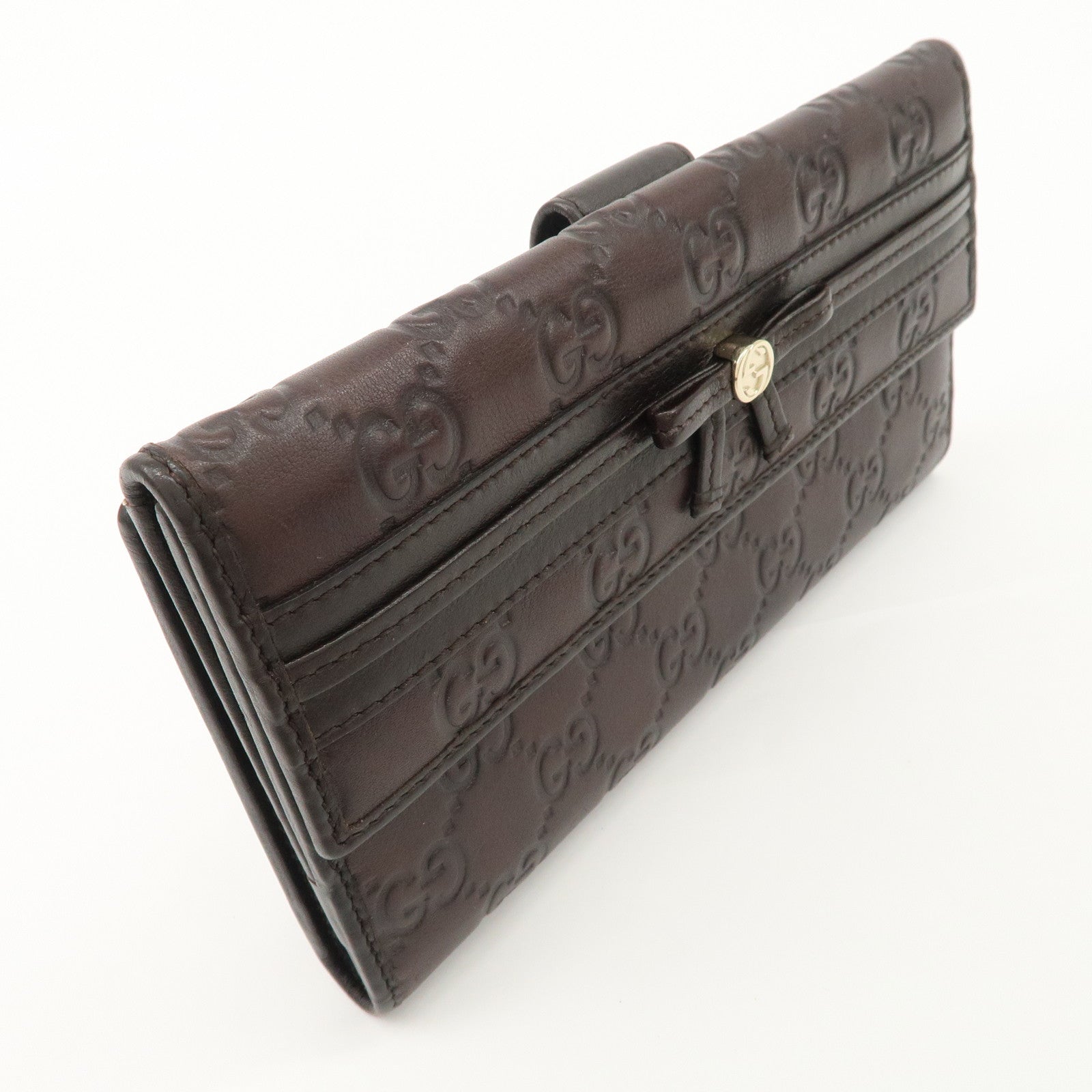 GUCCI Guccissima Mayfair Leather W Hook Long Bi-fold Wallet 256933 Used