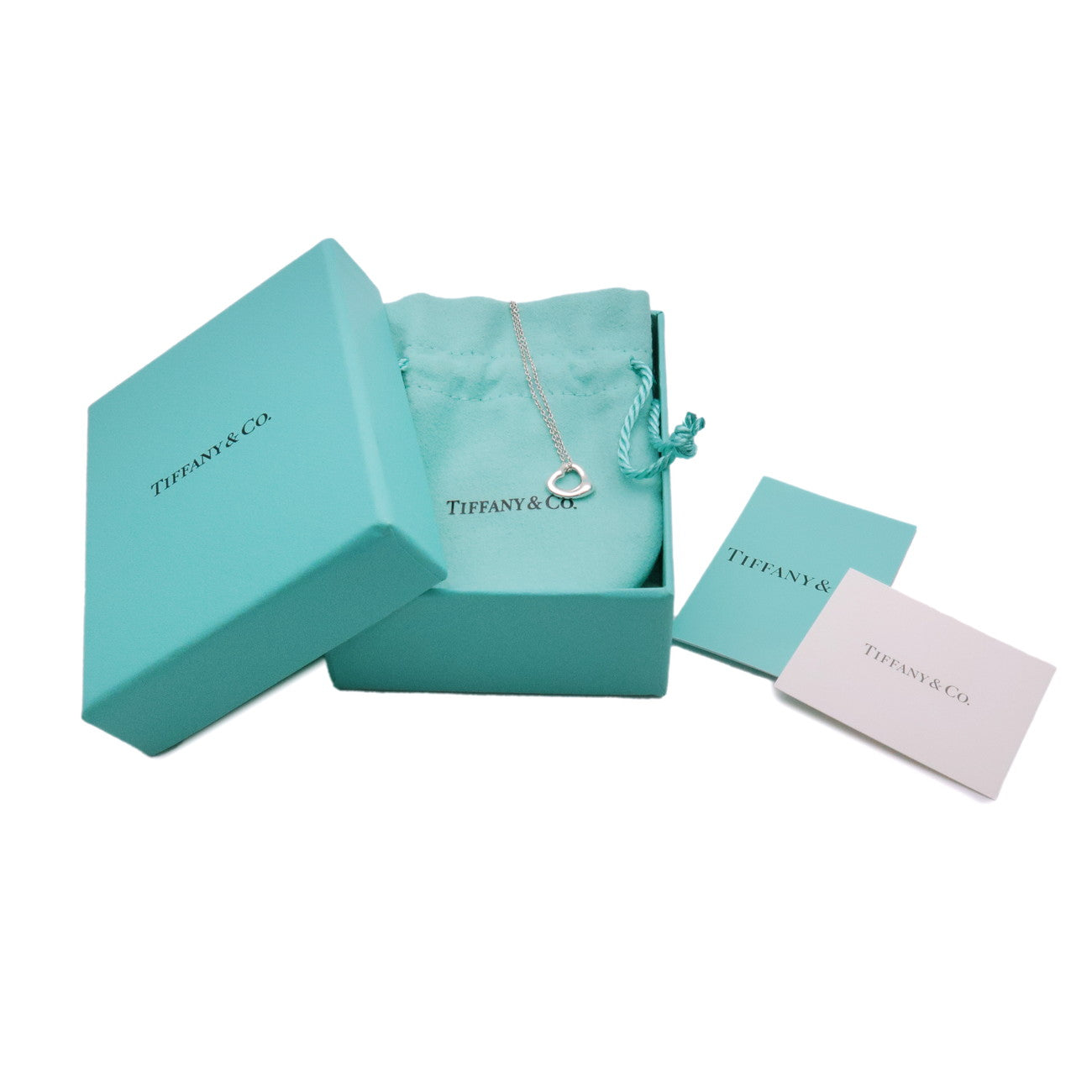 Tiffany & Co Open Heart Necklace Mini SV925 Silver
