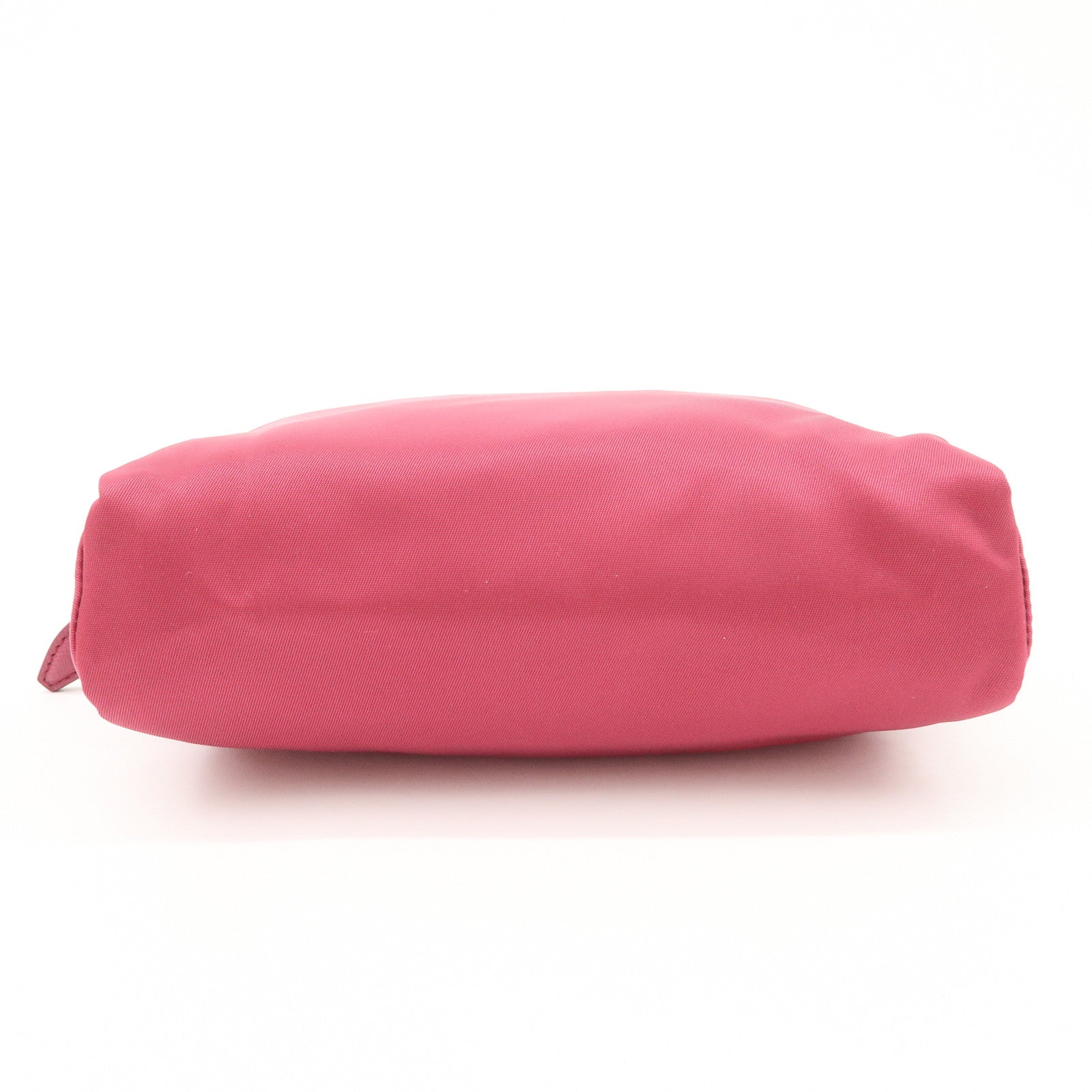 PRADA Triangle Logo Nylon Leather Pouch Pink 1NE693 Used