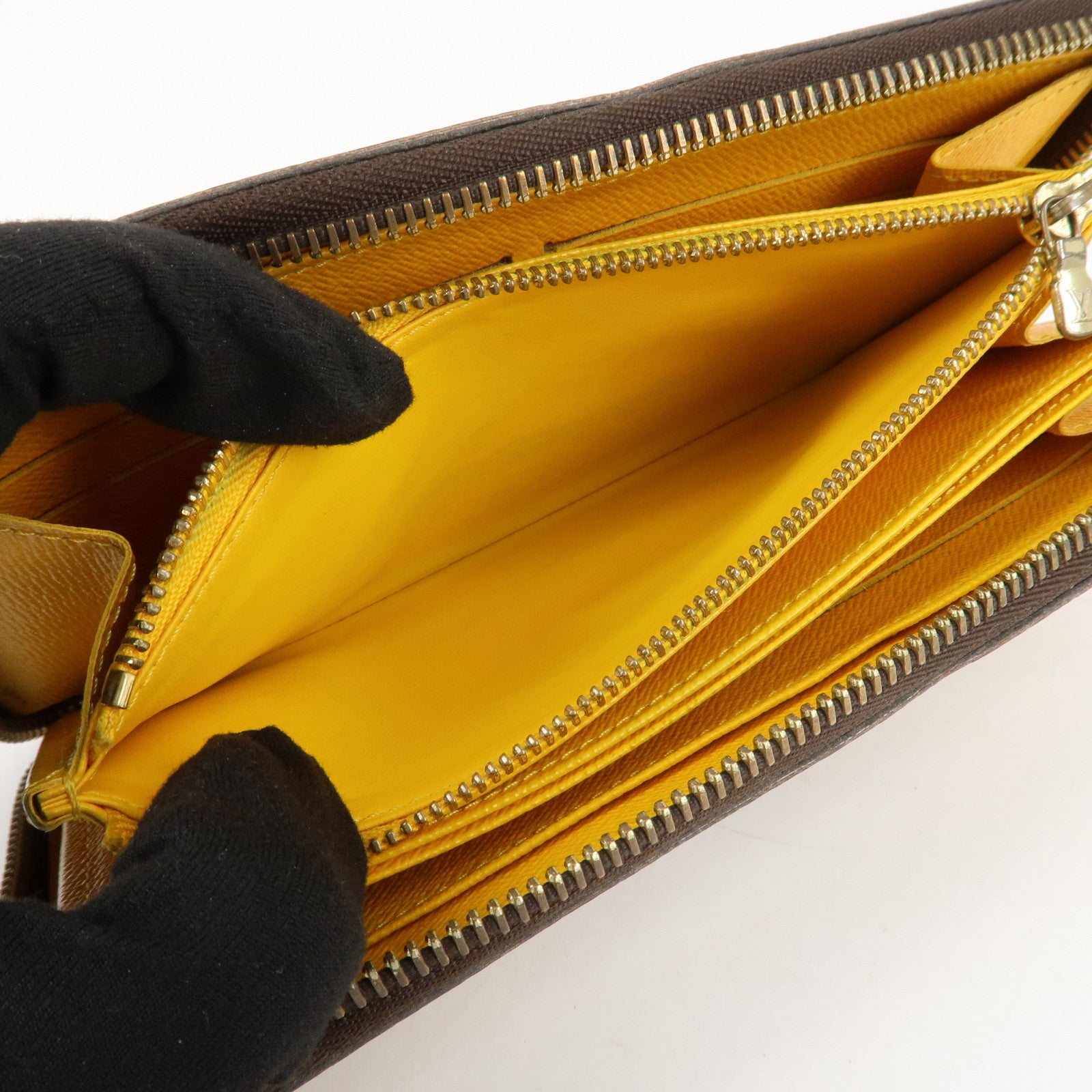 Louis Vuitton Monogram Zippy Wallet Pumpkin Dots Jaune M60449 Used