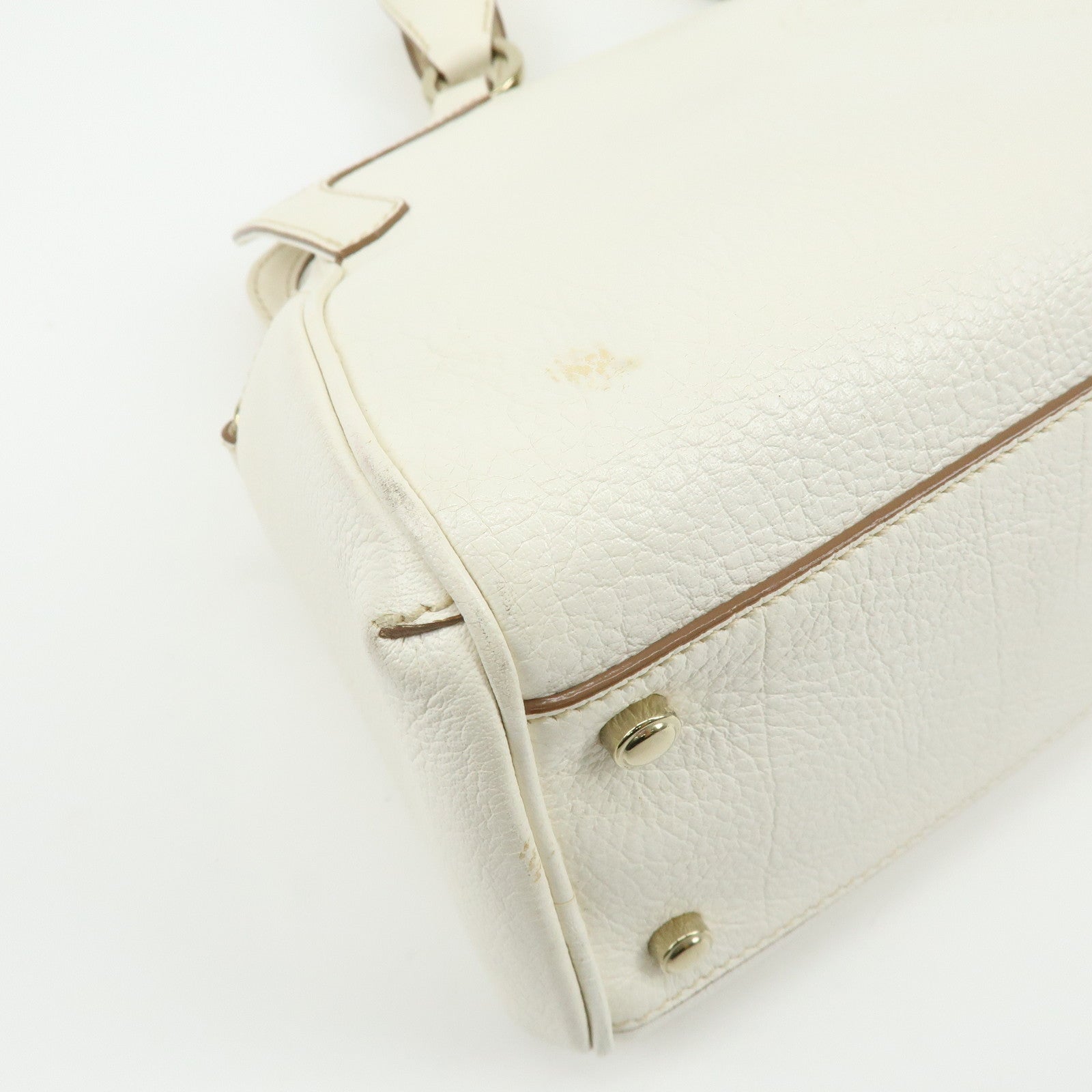 Cartier Marcello Leather 2Way Bag Shoulder Bag Hand Bag Ivory