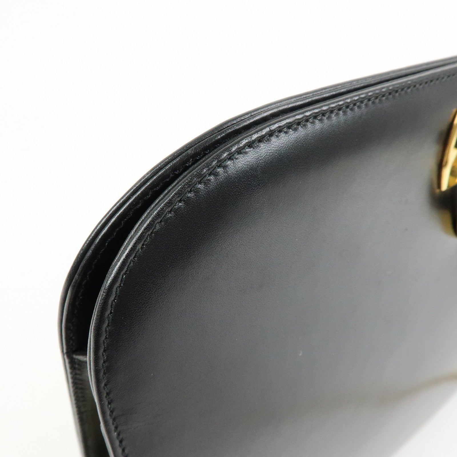 Ferragamo Gancini Leather 2Way Bag Clutch Bag Shoulder Bag Black