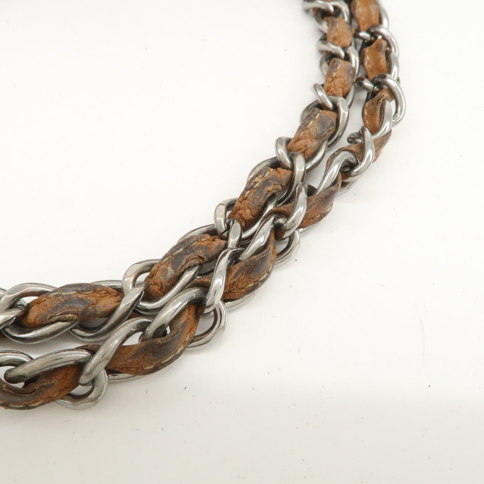 CHANEL COCO Mark Calf Leather Chain Shoulder Bag Hand Bag Brown