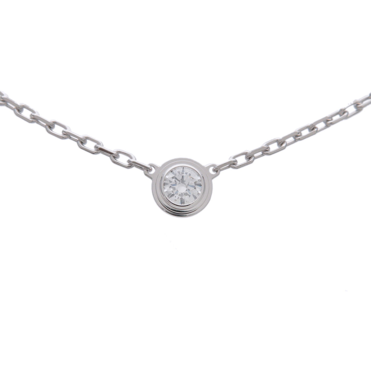 Cartier Diamants Legers Necklace SM Diamond D'amour 0.09ct K18WG
