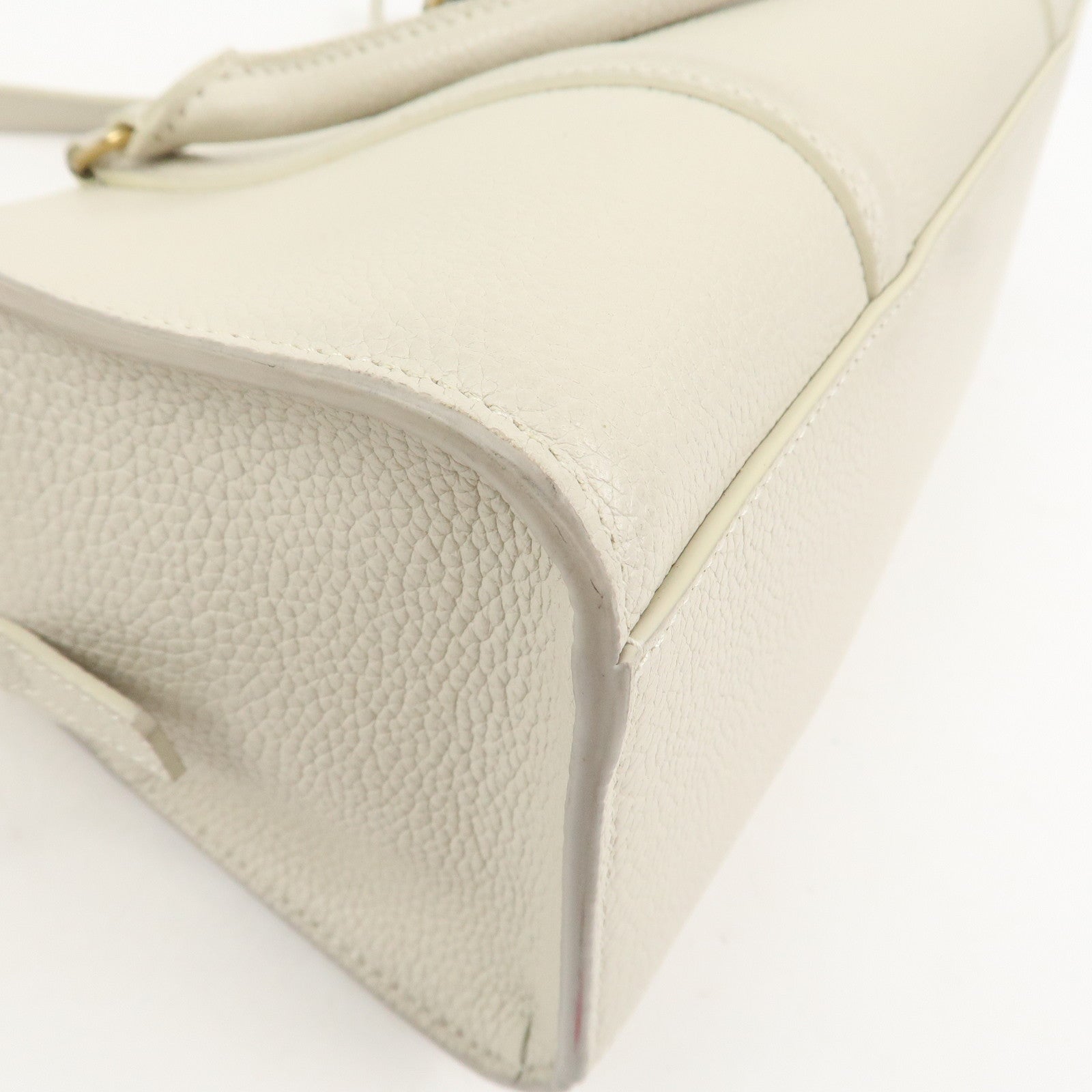 SAINT LAURENT Duffle Lock Leather 2Way Bag Hand Beige