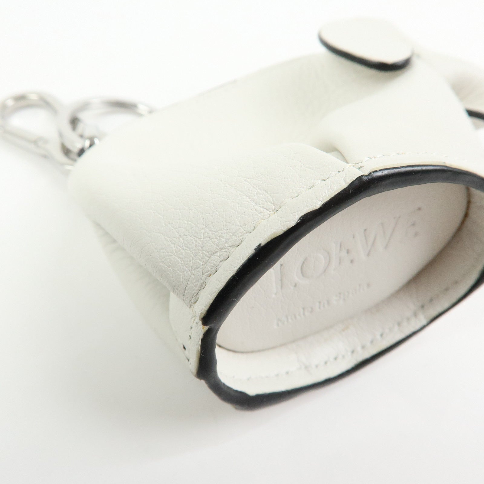 LOEWE Calf Leather Elephant Coin Case Coin Purse White