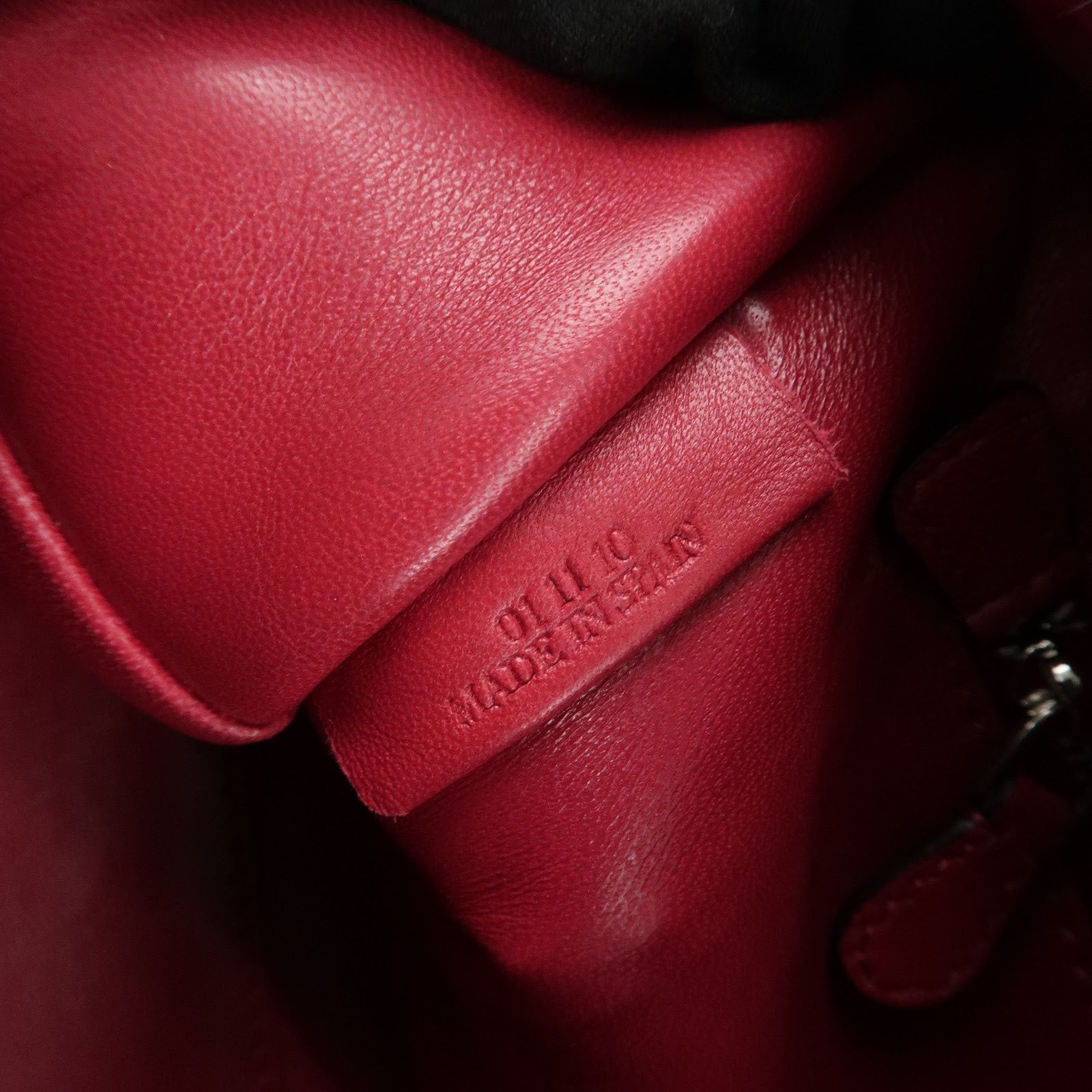 LOEWE Anagram Leather Amazona 28 Hand Bag Boston Bag Red Used