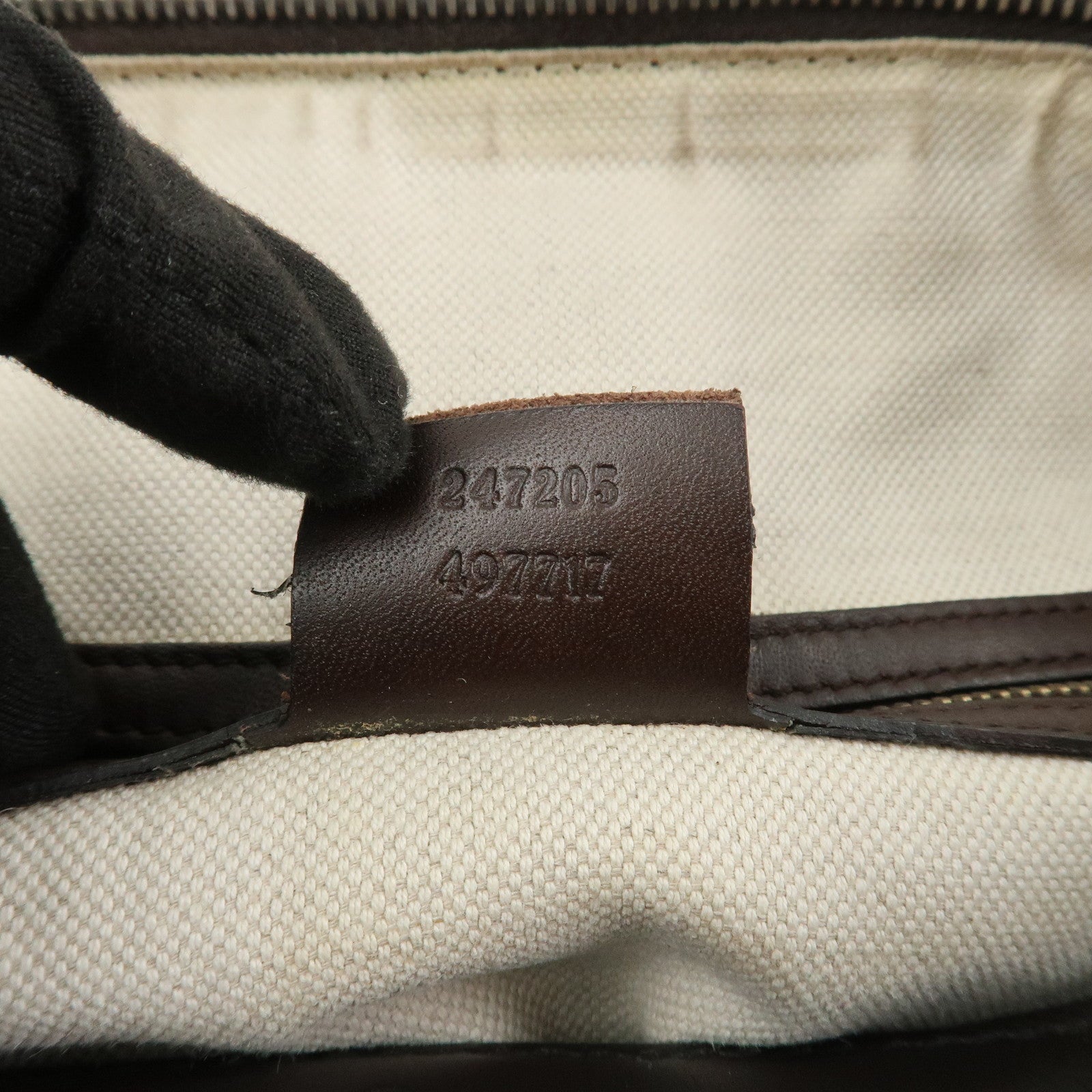 GUCCI Sherry GG Canvas Leather 2Way Bag Boston Bag Brown 247205