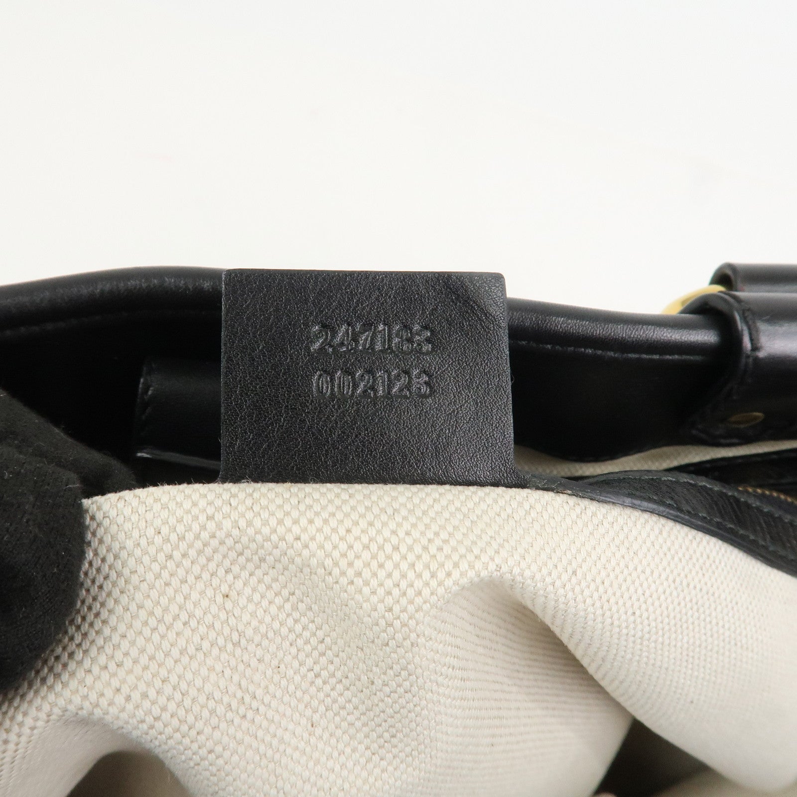 GUCCI GG Running Calf Leather Tote Bag Hand Bag Black 247183