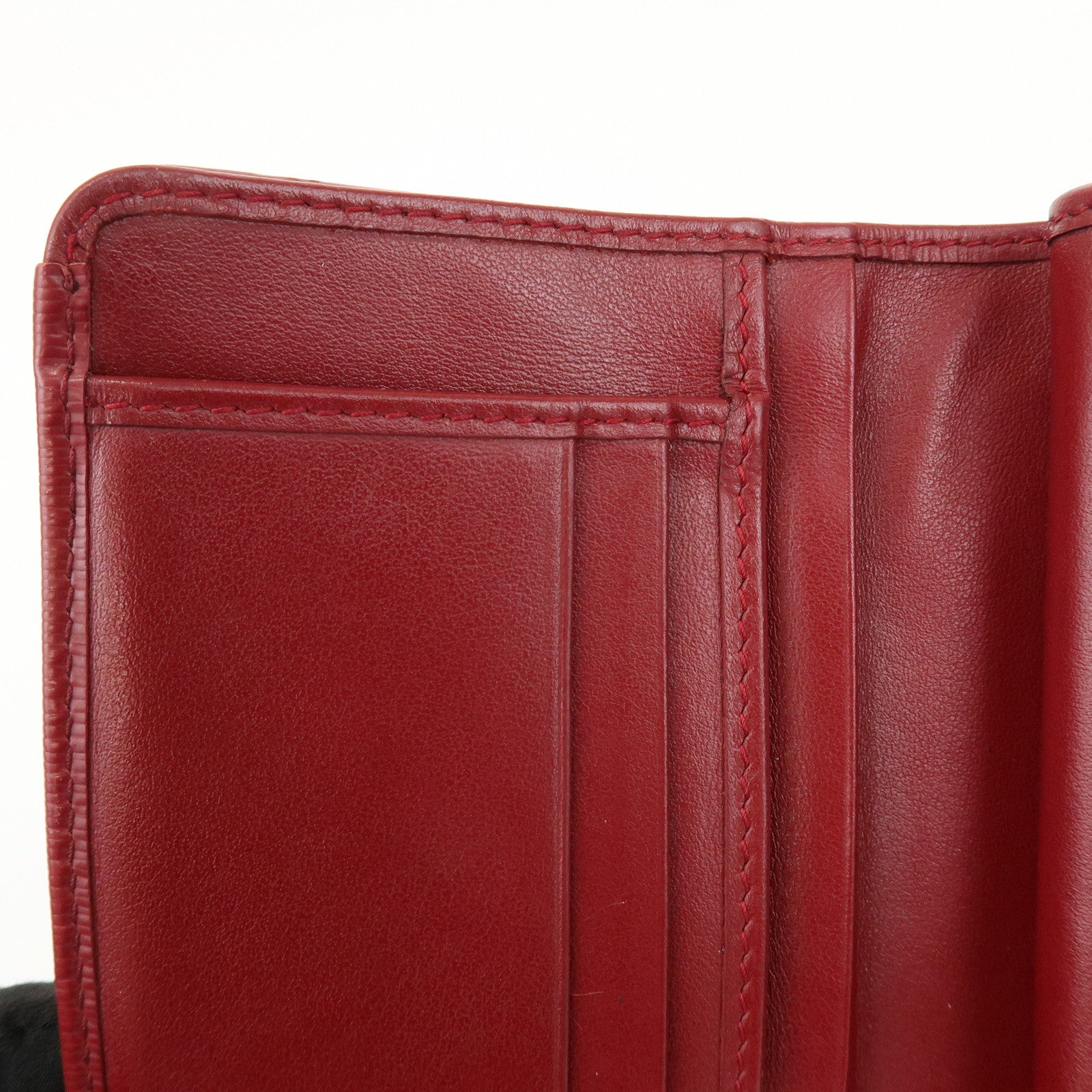 PRADA Vitello Move Leather Compact Bi-fold Wallet Red 1ML018