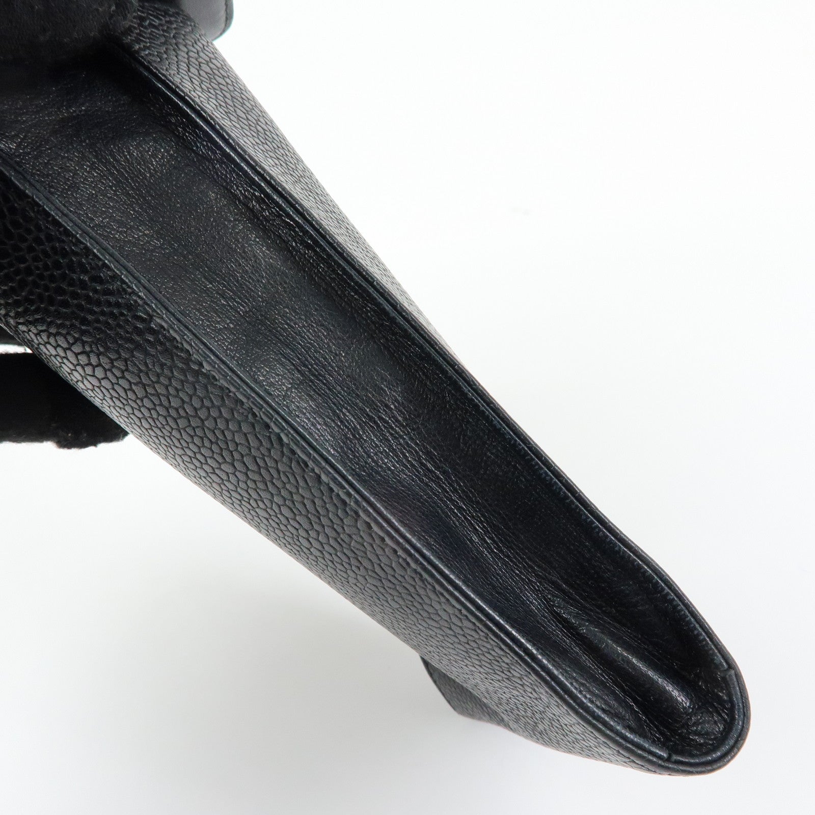 CHANEL COCO Mark Caviarskin Glasses Case Black