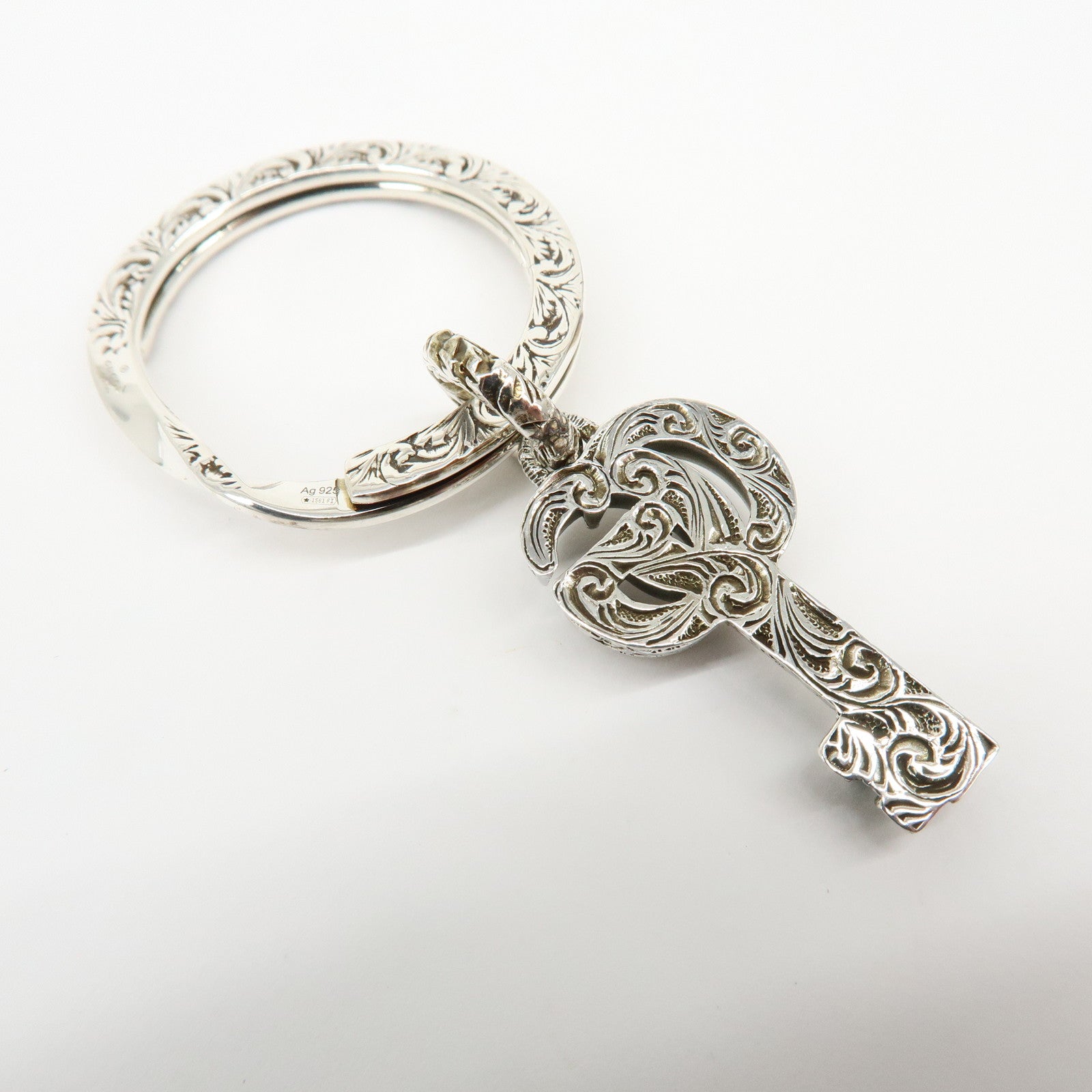 GUCCI Double G Key Motif Bag Charm Key Holder SV925 Silver