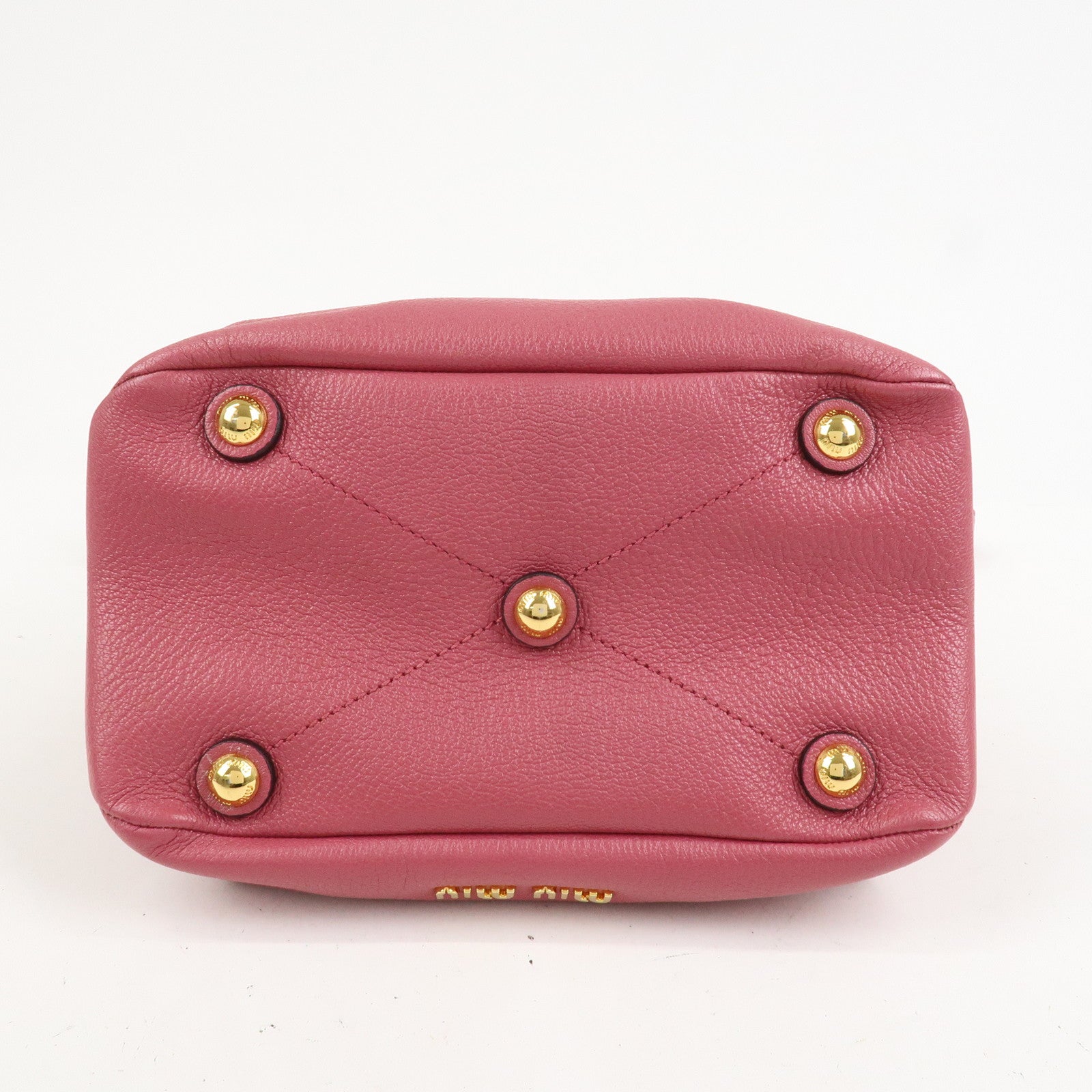 MIU MIU Madras 2Way Bag Hand Bag Shoulder Bag Pink RR1951