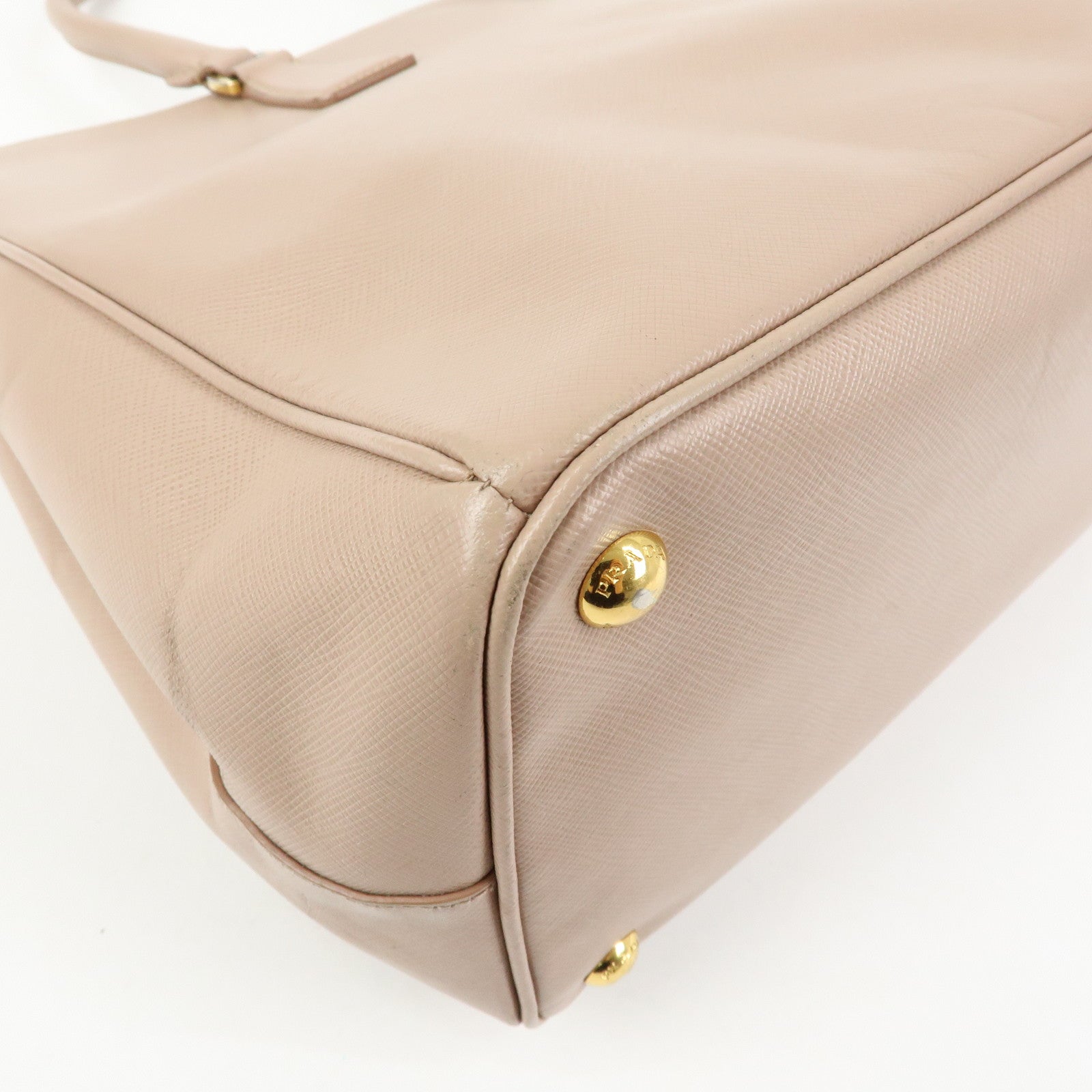 PRADA Triangle Logo Galleria Saffiano Leather Tote Hand Bag Pink