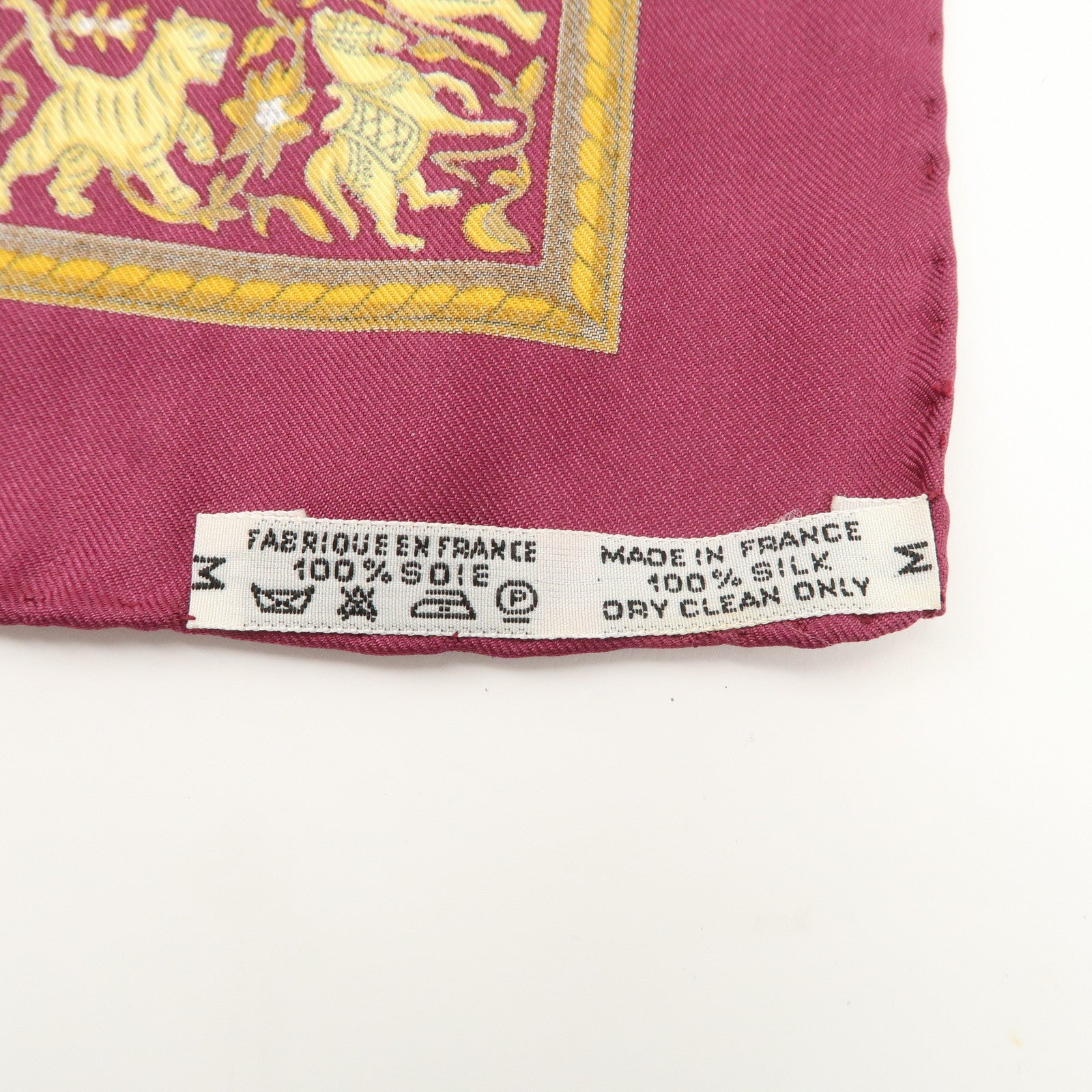 HERMES Carre 90 Silk 100% Scarf CHASSE EN INDE Bordeaux