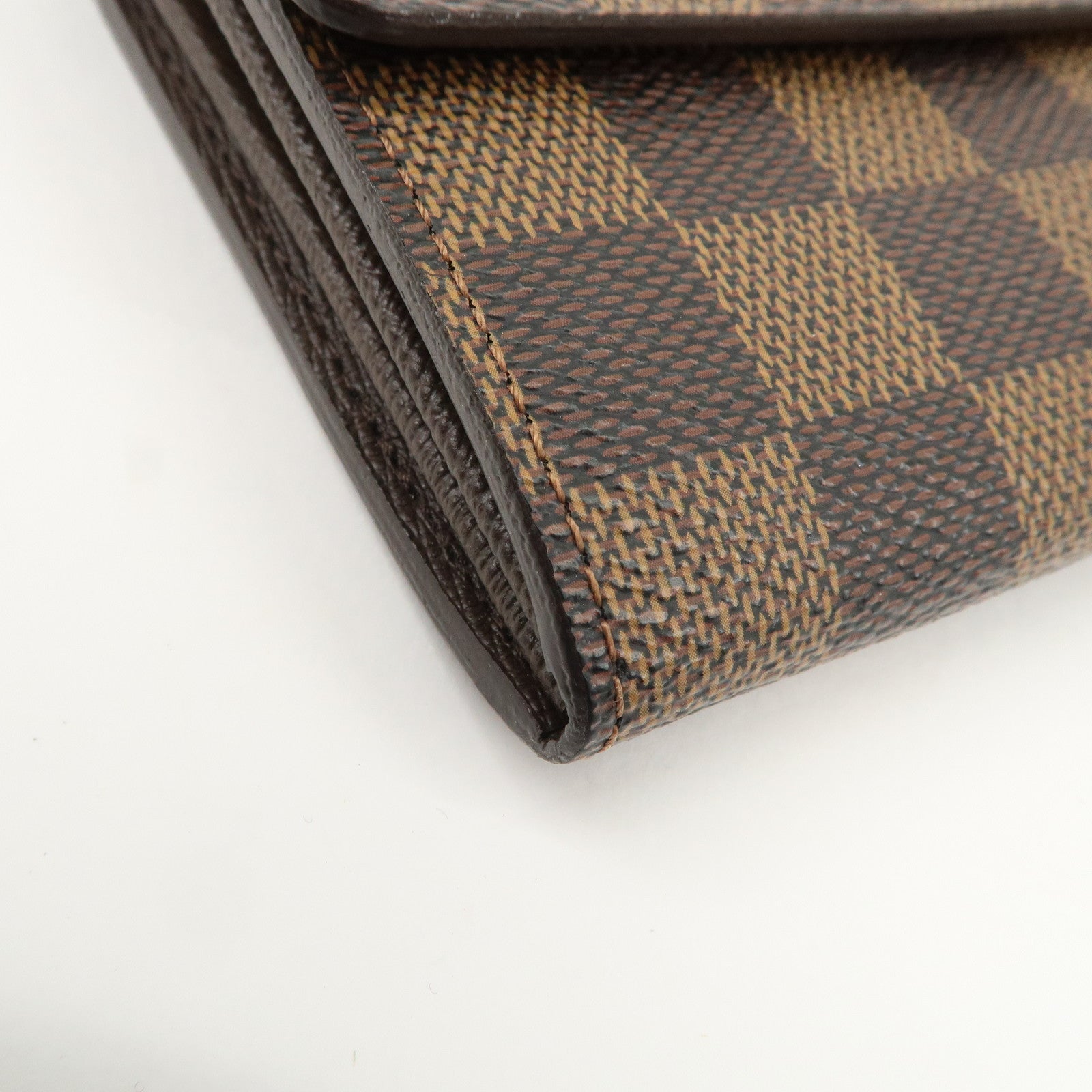 Louis Vuitton Damier Canvas Portefeuille Sarah Long Wallet Brown N61734 Used