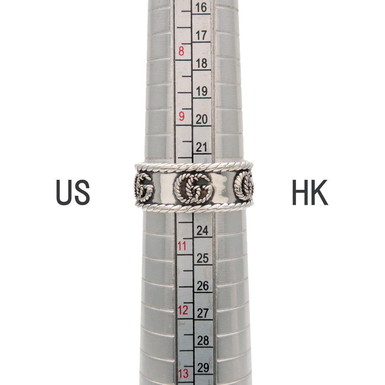 GUCCI Interlocking G Double G Wide Ring SV925 Silver #23 627729