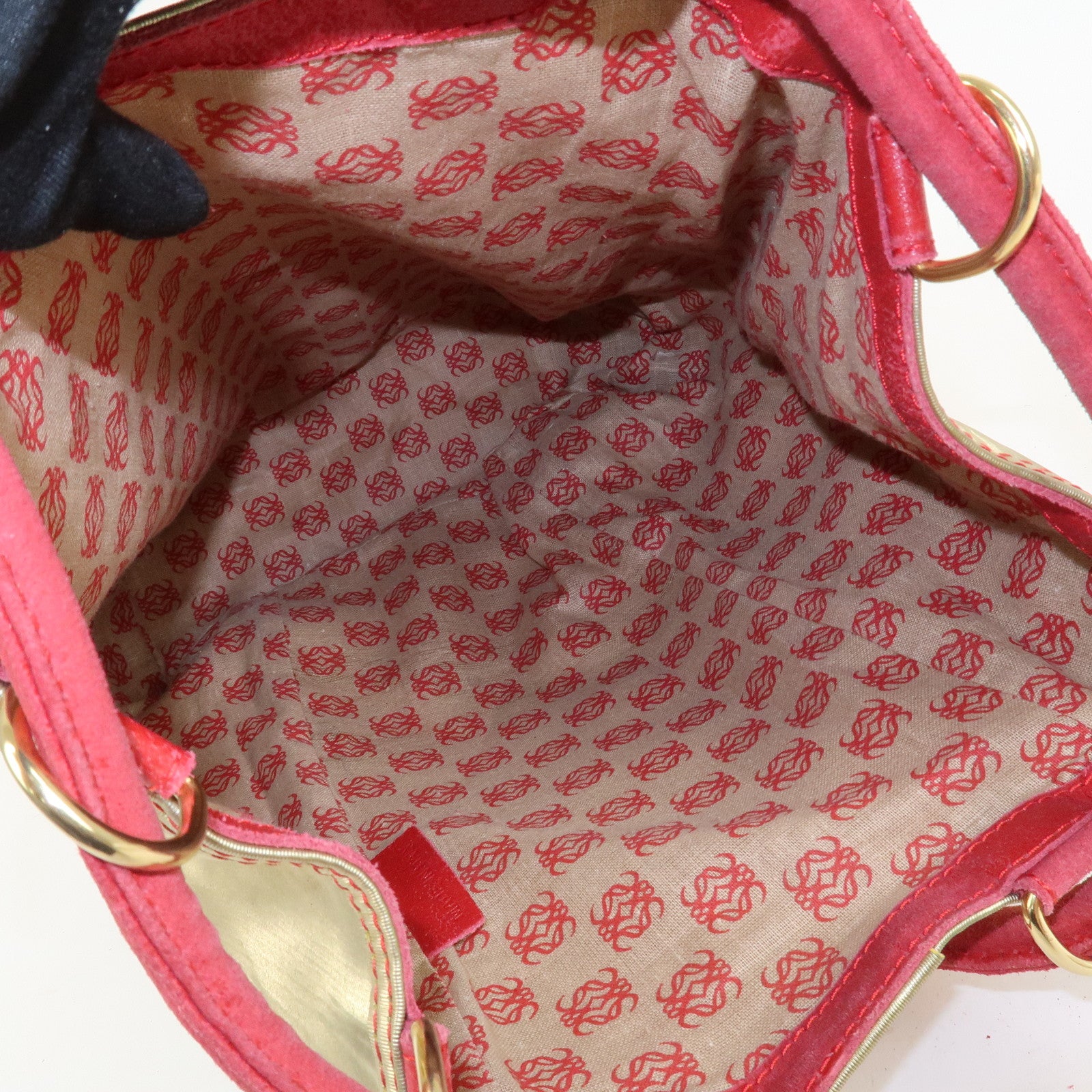 LOEWE Anagram PVC Leather Backpack Shoulder Bag Gold