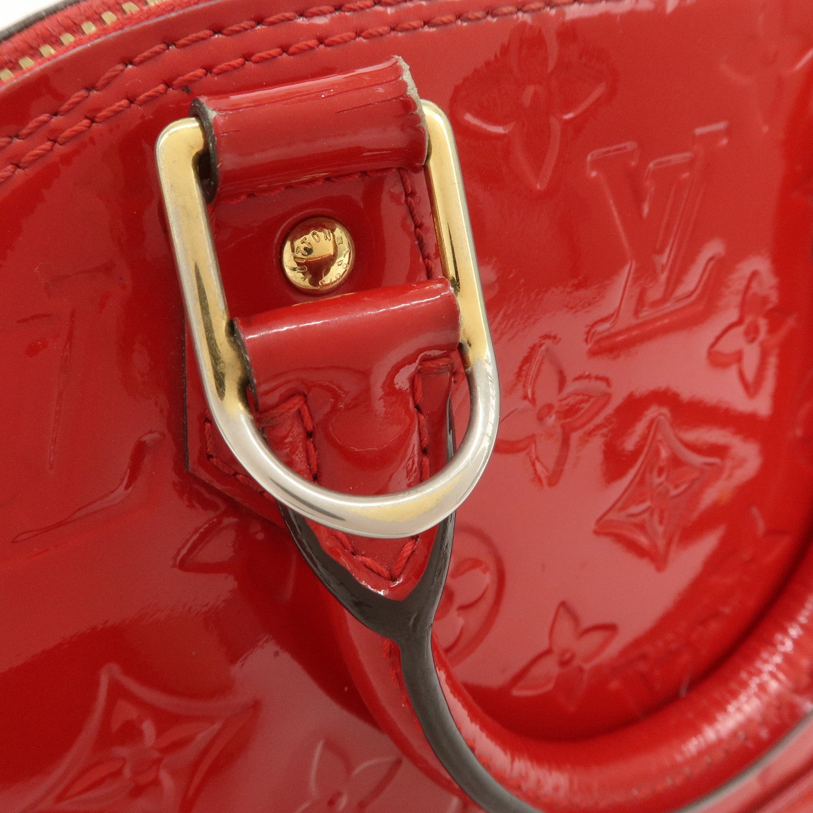 Louis Vuitton Monogram Vernis Alma BB 2Way Hand Bag Cerise M90174