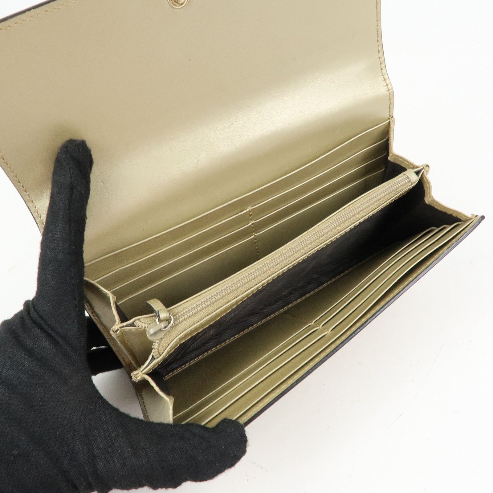 GUCCI Guccissima Interlocking G Flap Long Wallet Gold 388679