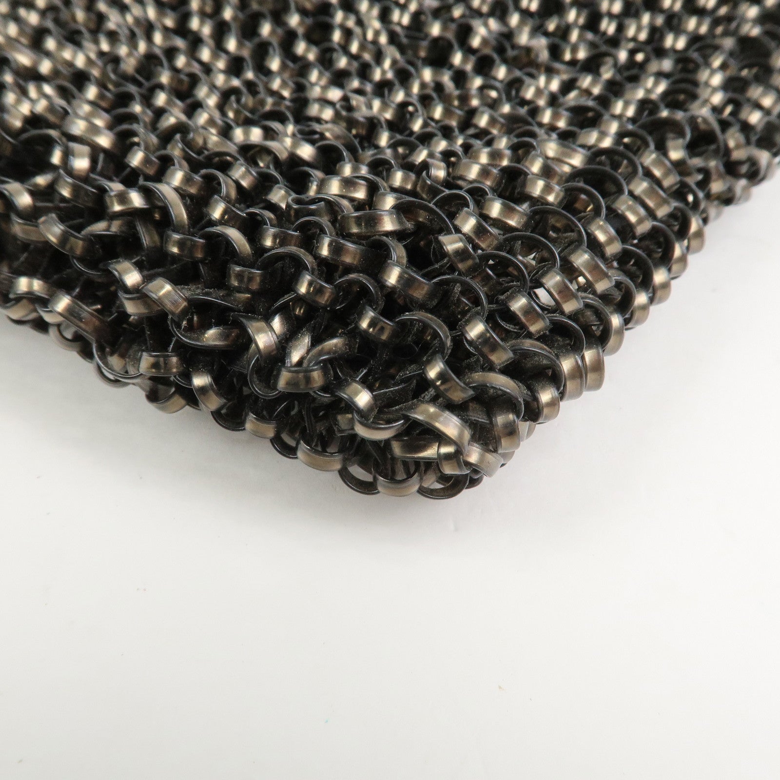 ANTEPRIMA Wire Bag PVC Leather Hand Bag Flower Motif Black Gold