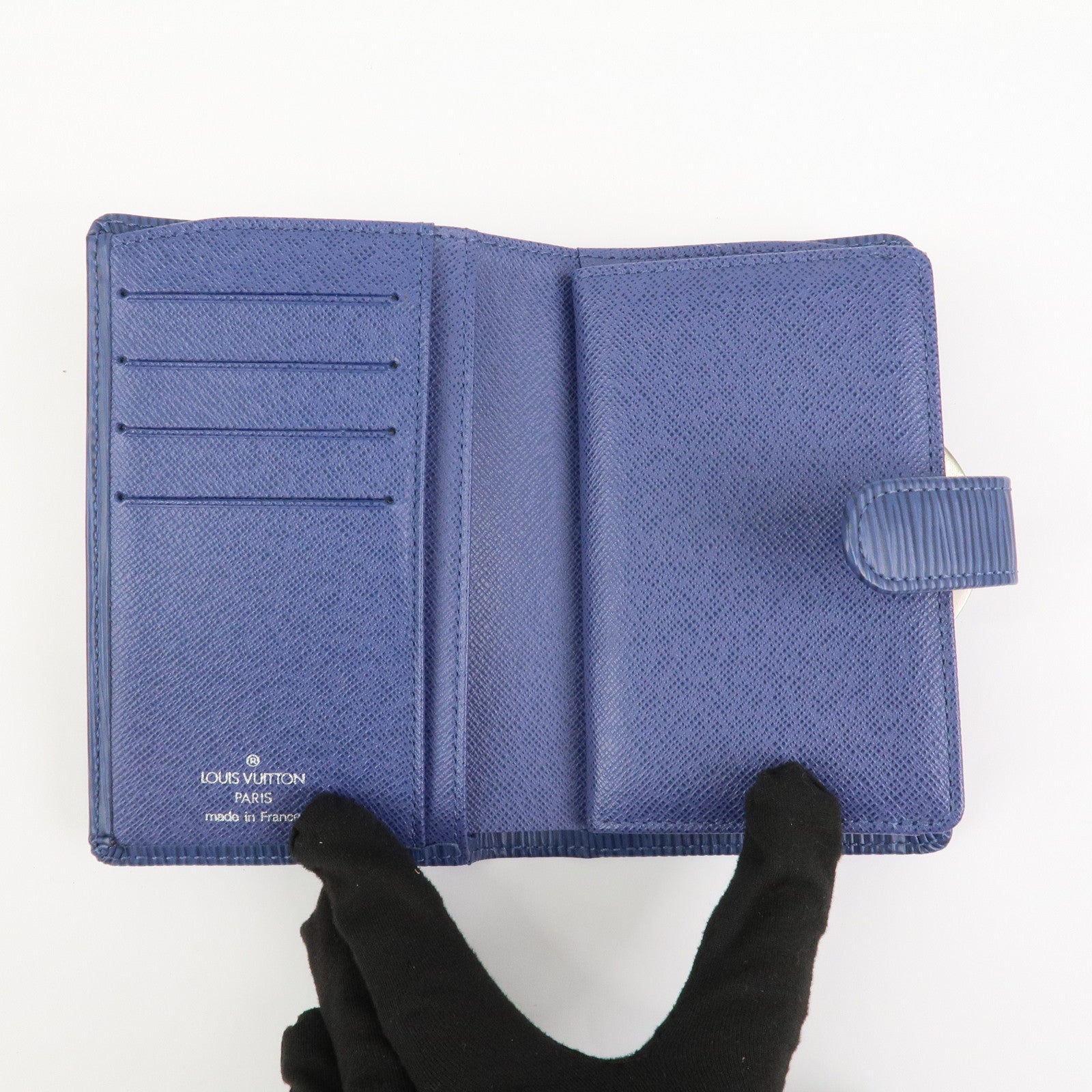 Louis Vuitton Epi Porte Monnaie Billets Viennois Wallet Blue M63245
