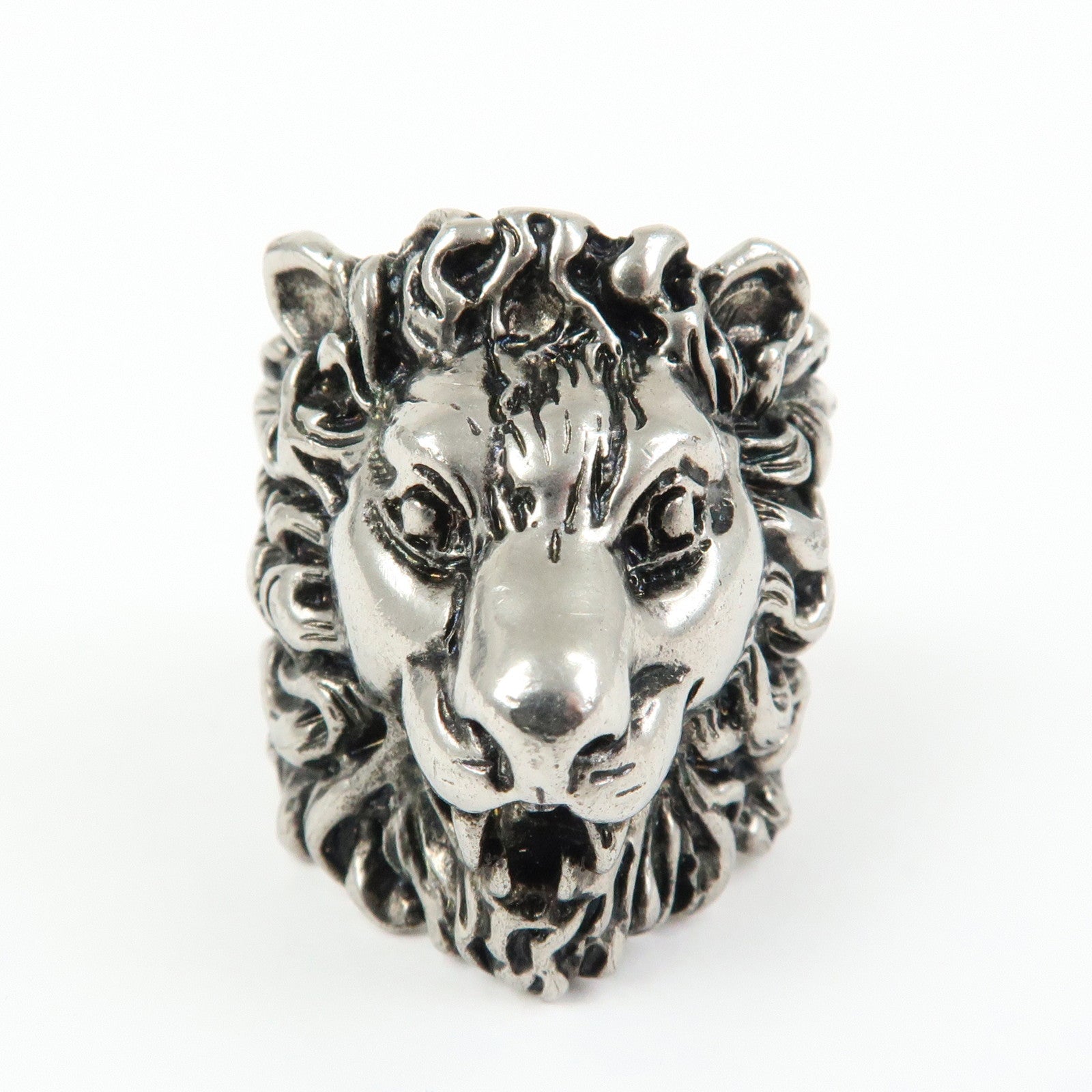 GUCCI Lion Head Metal Ring Silver #19 US9 EU58 HK19