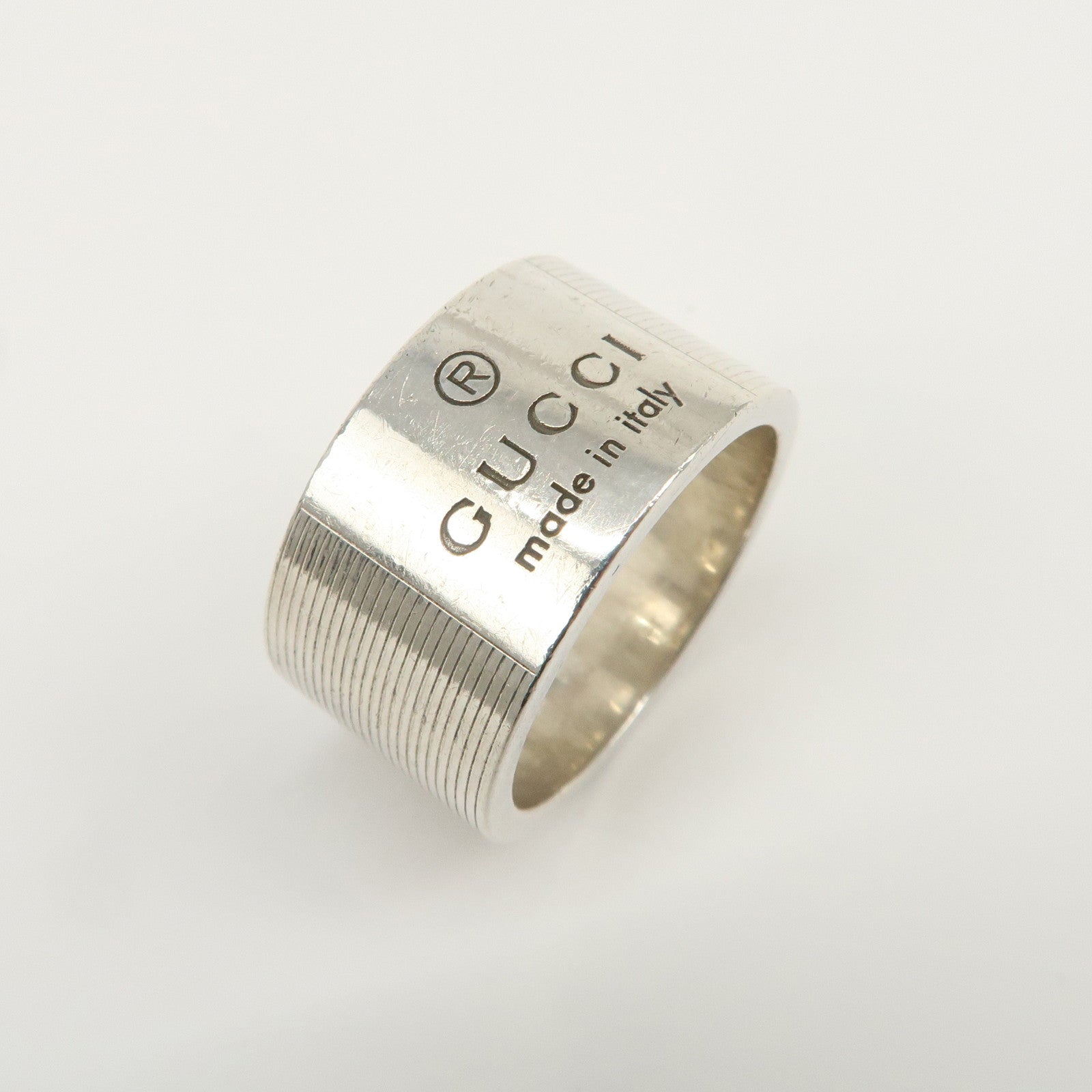 GUCCI Logo Silver Ring SV925 163197