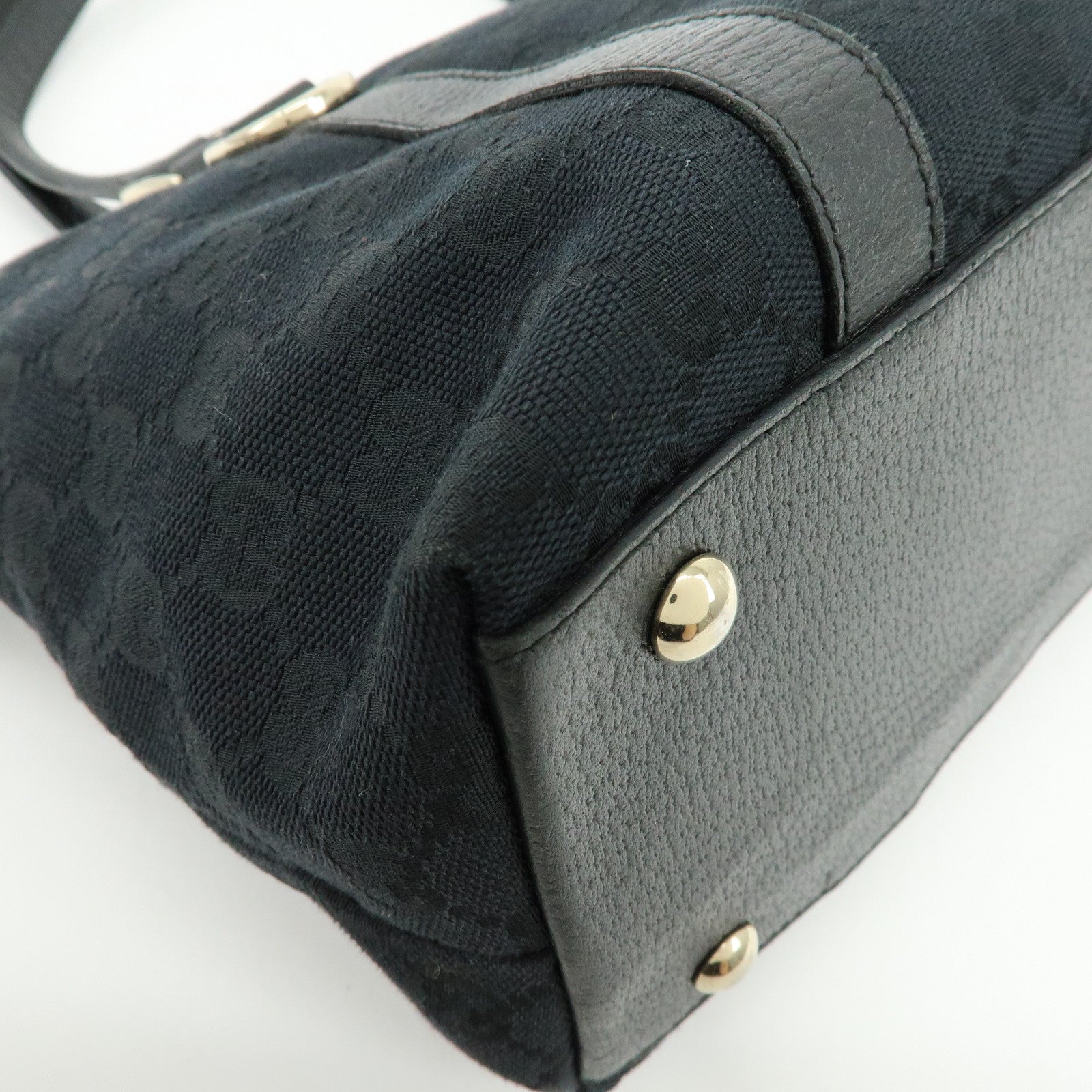 GUCCI Abbey GG Canvas Leather Tote Bag Shoulder Bag Black 141470