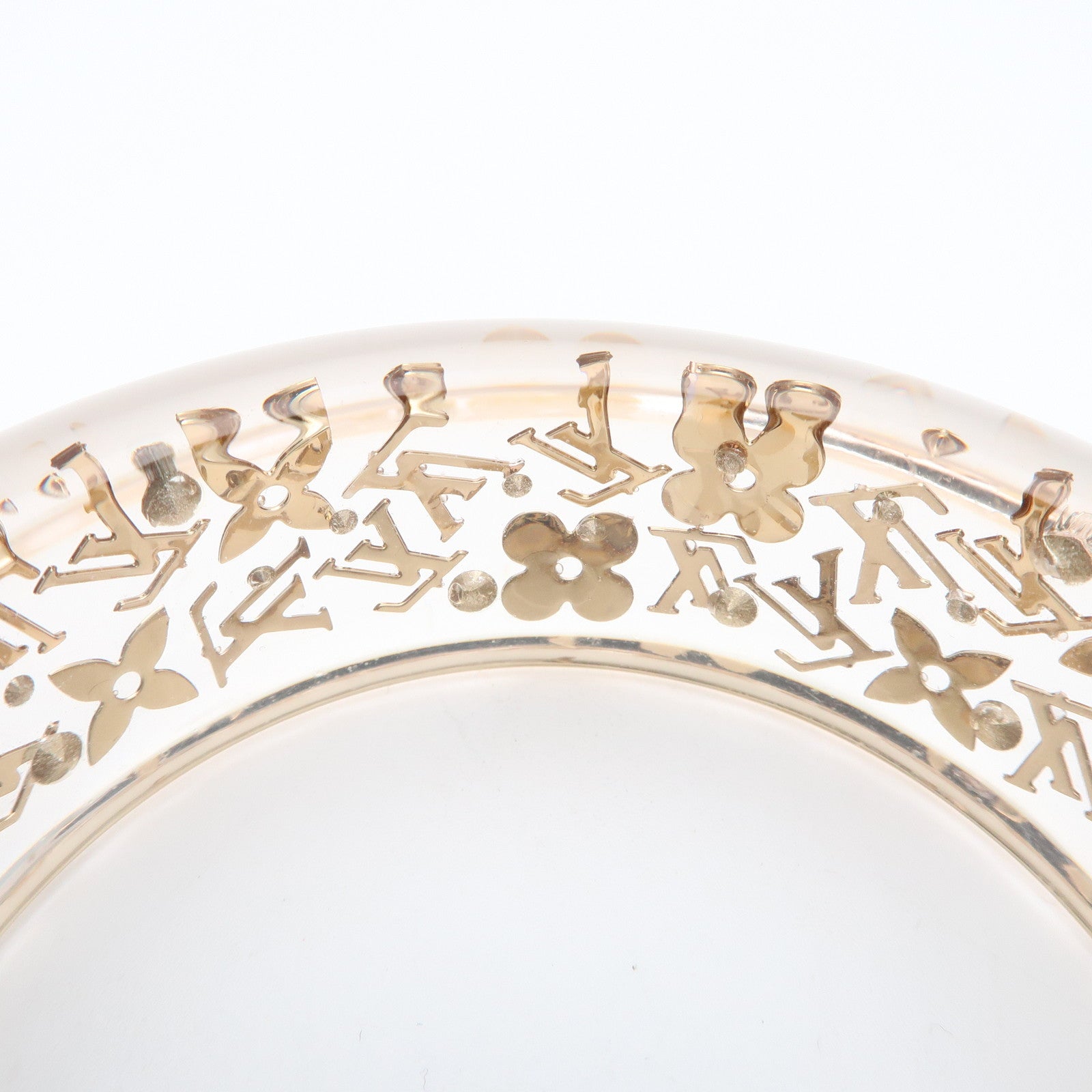 Louis Vuitton Bracelet Inclusion GM Bangle Clear Gold M65865