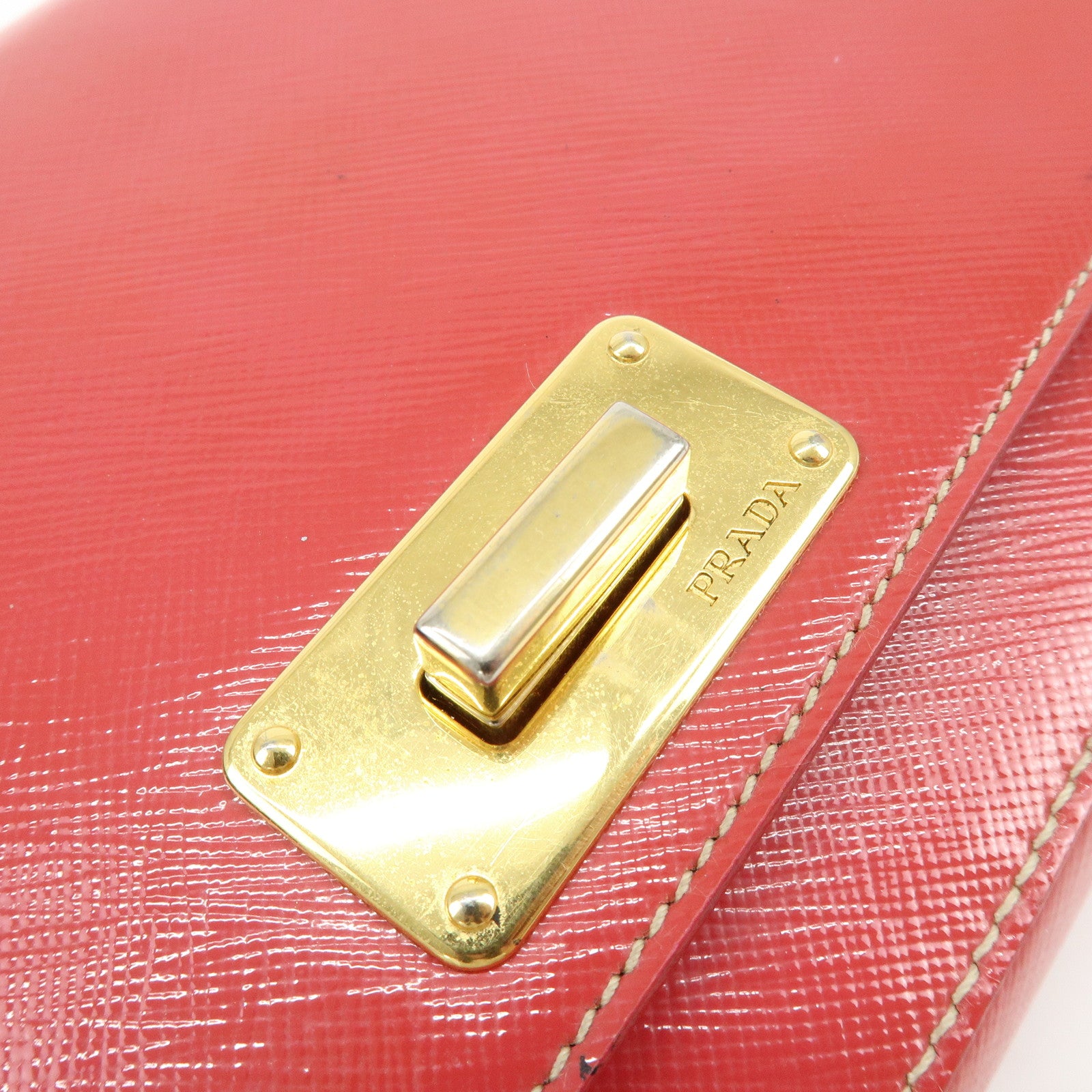 PRADA Patent Leather 2Way Shoulder Chain Bag Hand Bag Pink