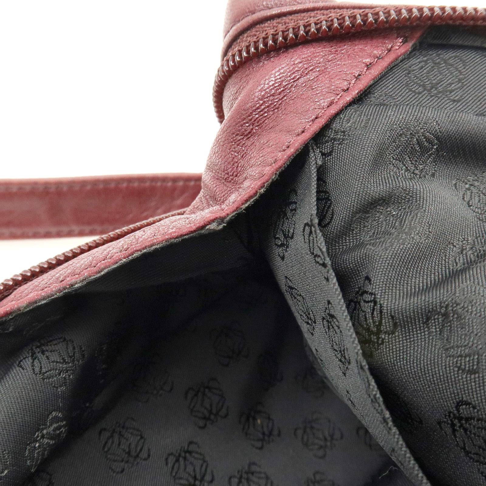 LOEWE Anagram Leather Shoulder Bag Crossbody Bag Bordeaux