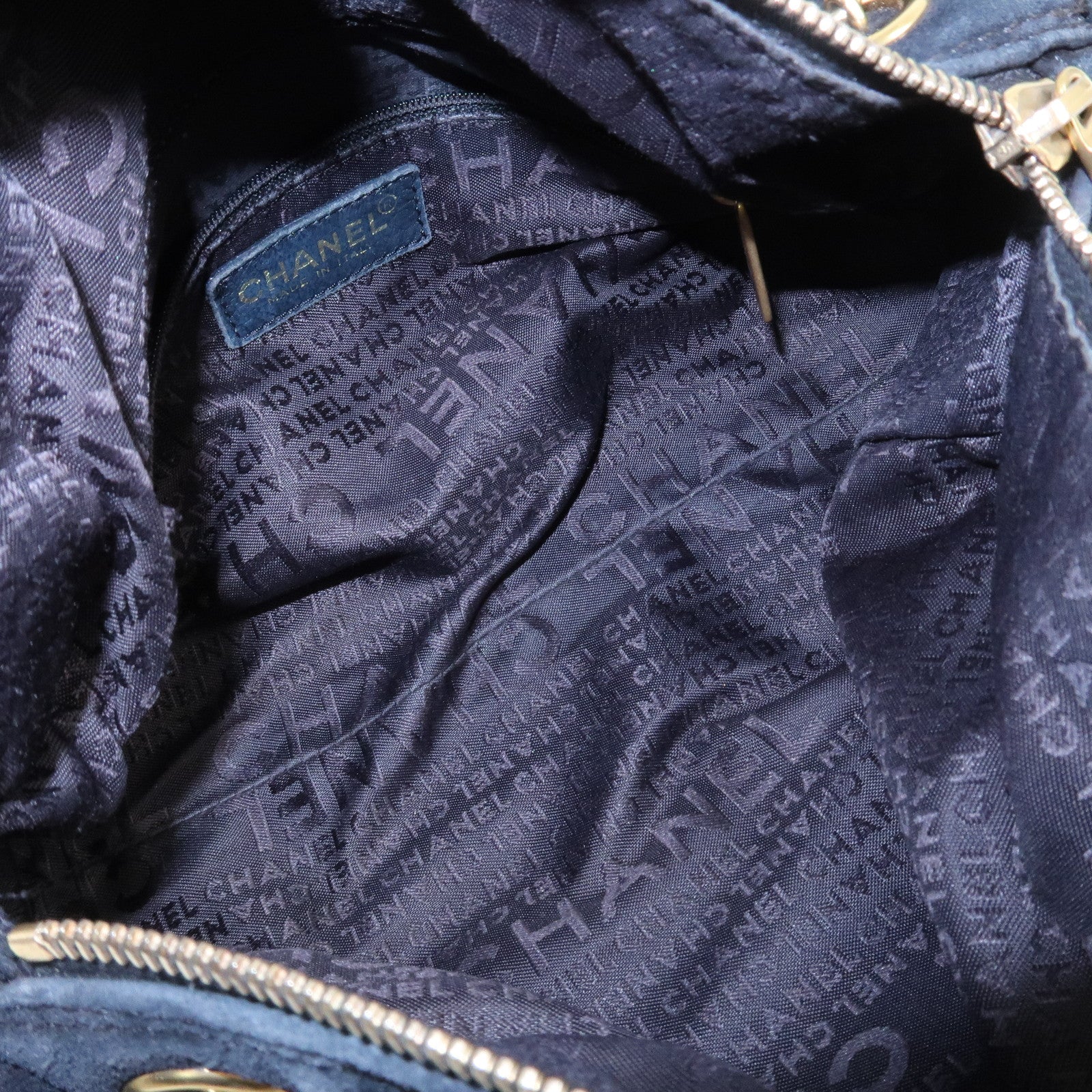 CHANEL COCO Mark Suede Leather Chain Shoulder Bag Black