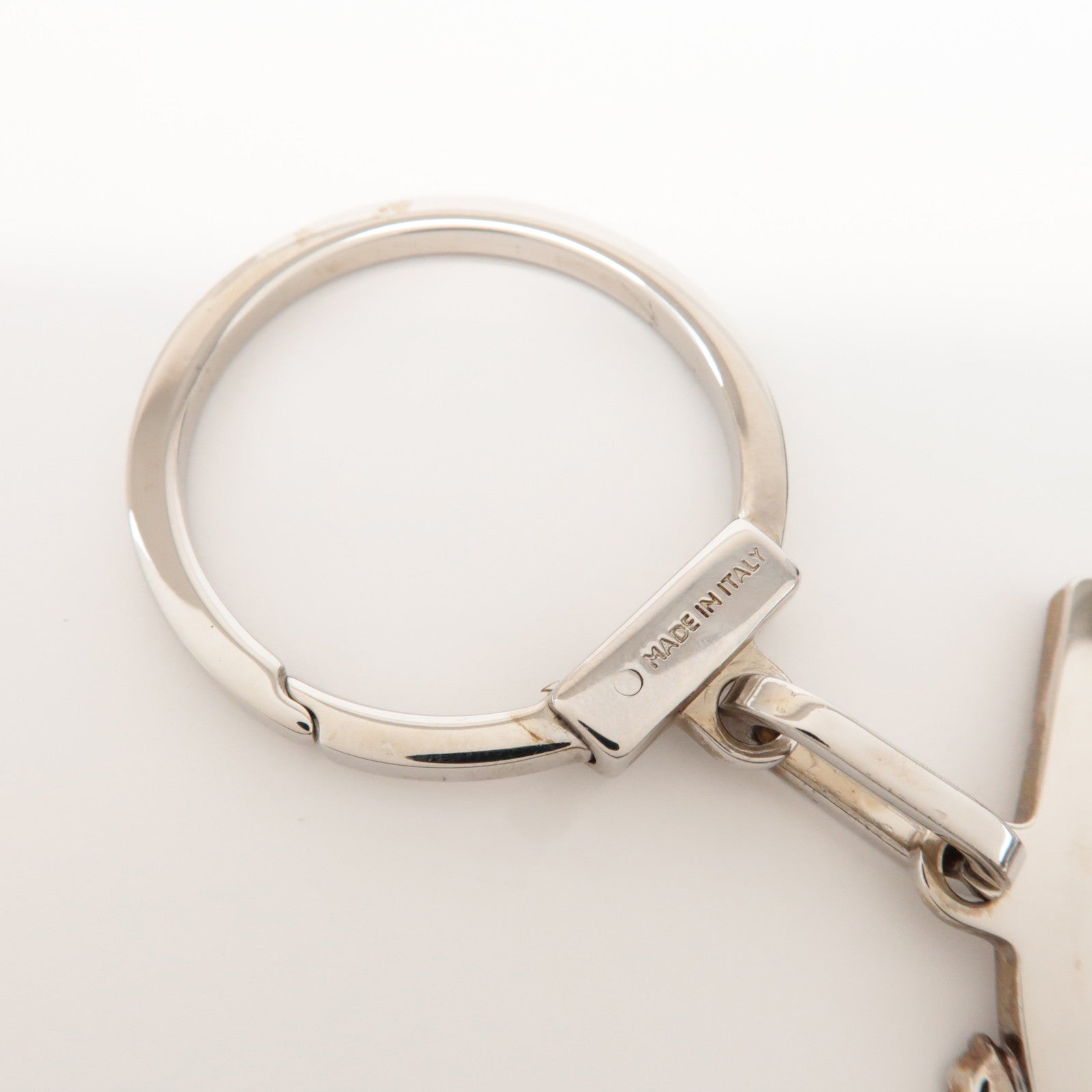 Christian Dior Metal Leather Butterfly Bag Charm Key Chain White