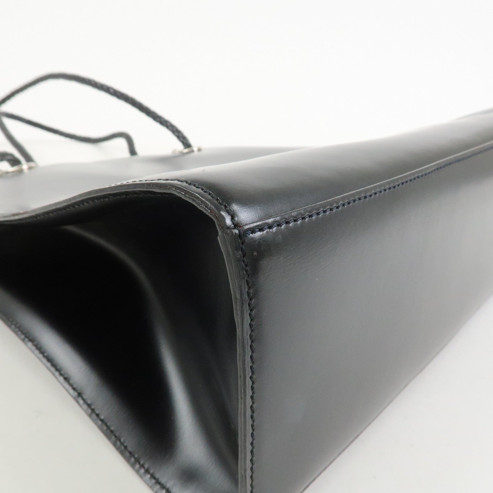 Cartier Leather Shoulder Bag Tote bag Black Silver