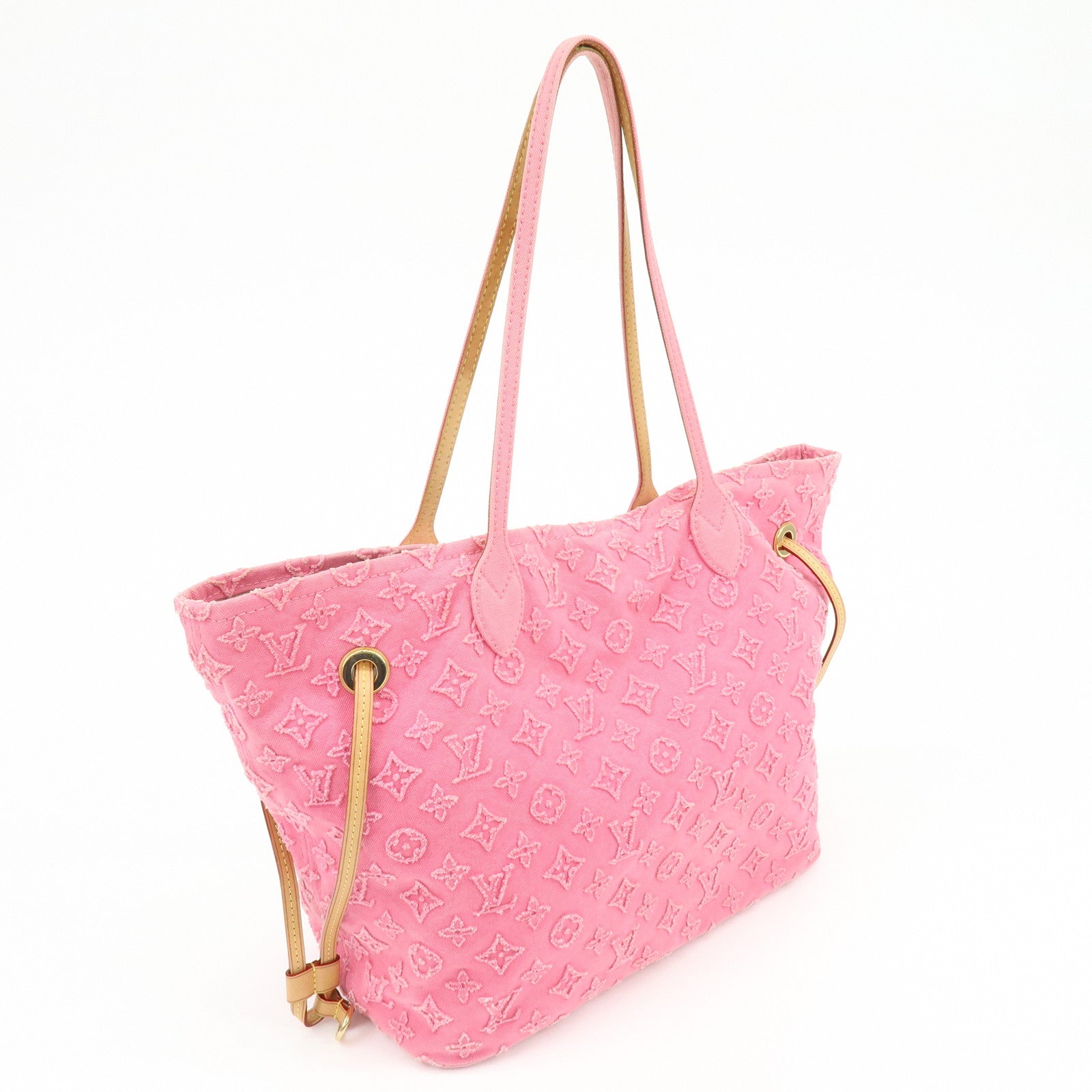 Louis Vuitton Monogram Stone Neverfull MM Tote Bag Rose M40834