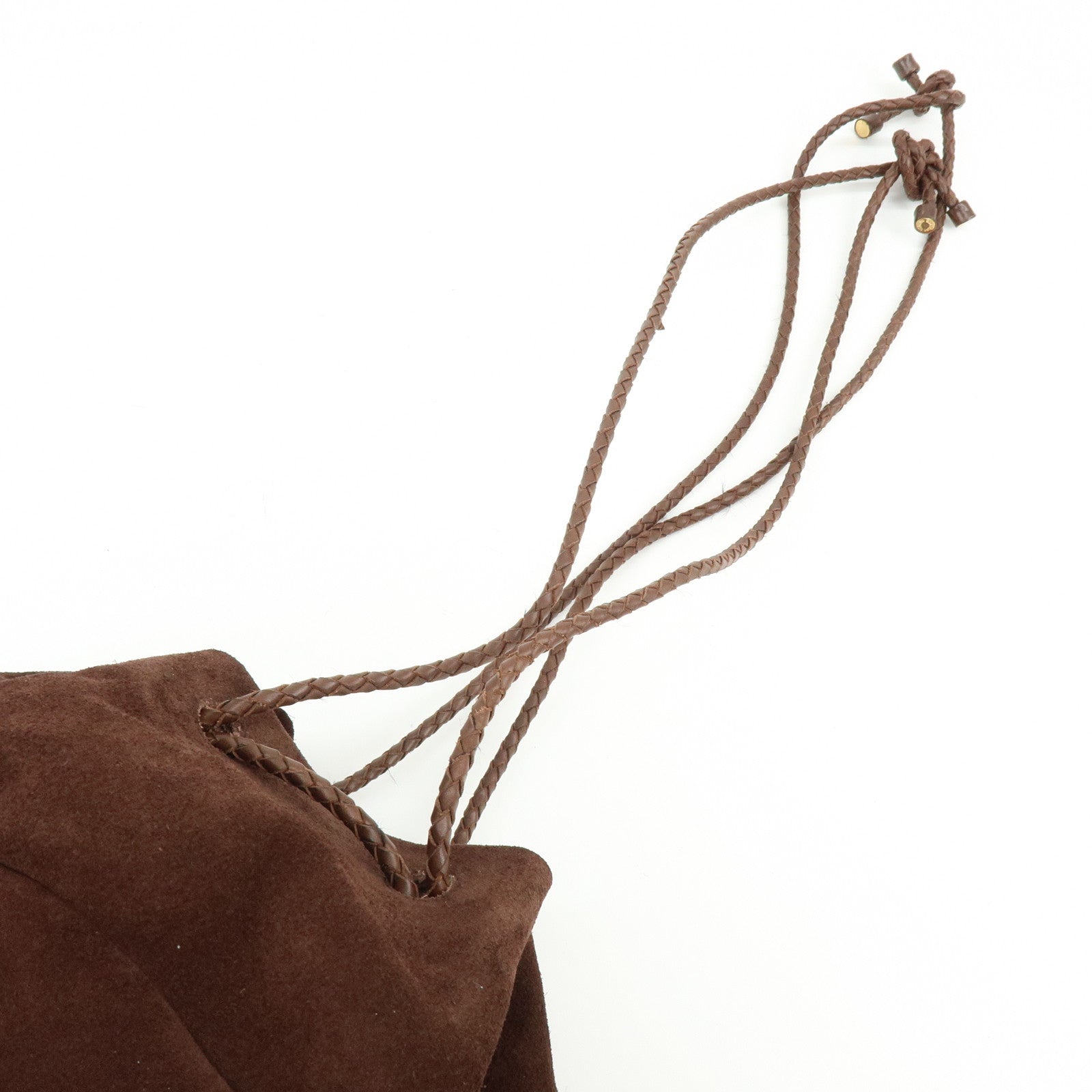 BOTTEGA VENETA Suede Leather Drawstring Shoulder Bag Brown