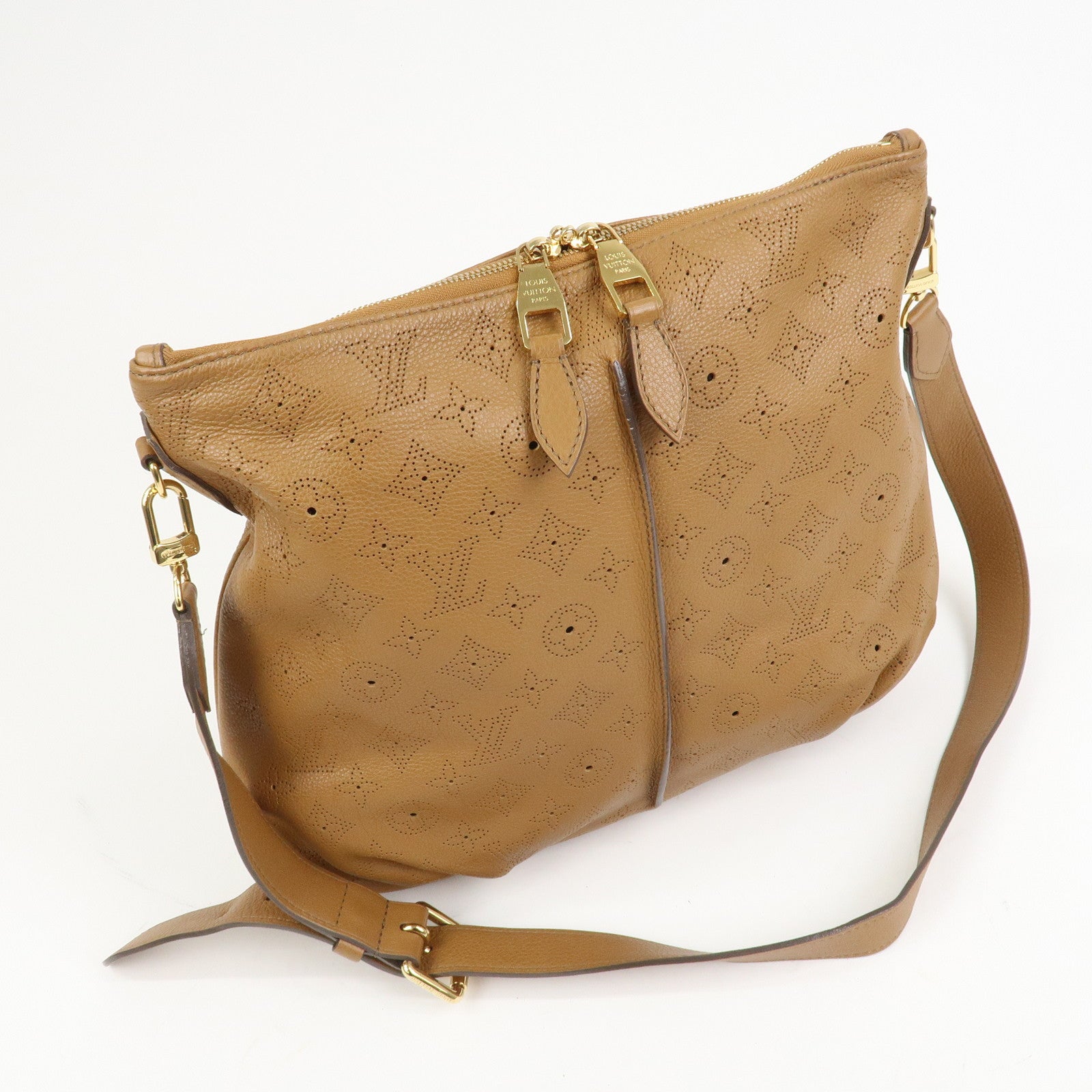 Louis Vuitton Monogram Mahina Selene MM Shoulder Bag Caramel M94214