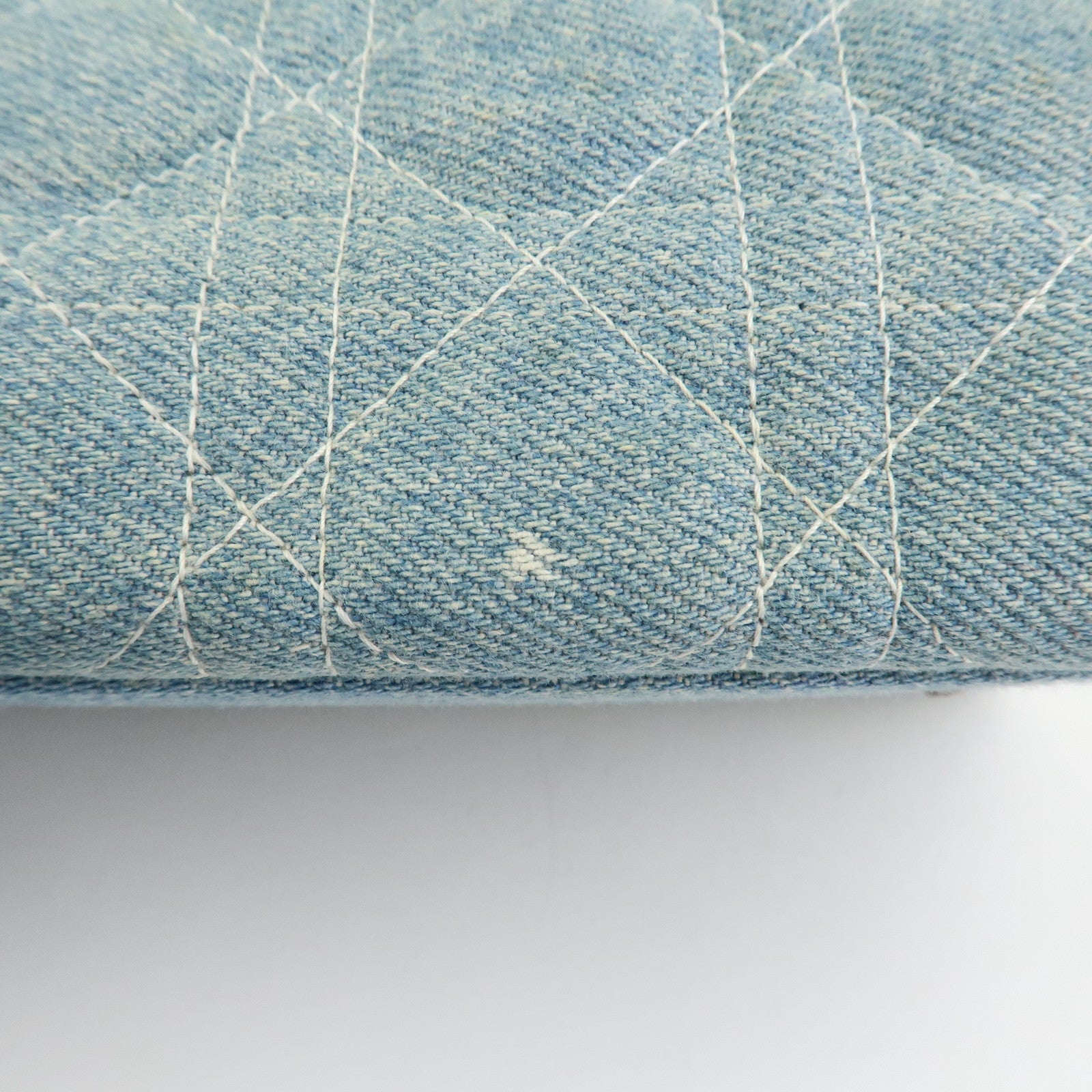 Christian Dior Lady Dior Denim 2way Hand Shoulder Bag Light Blue Used