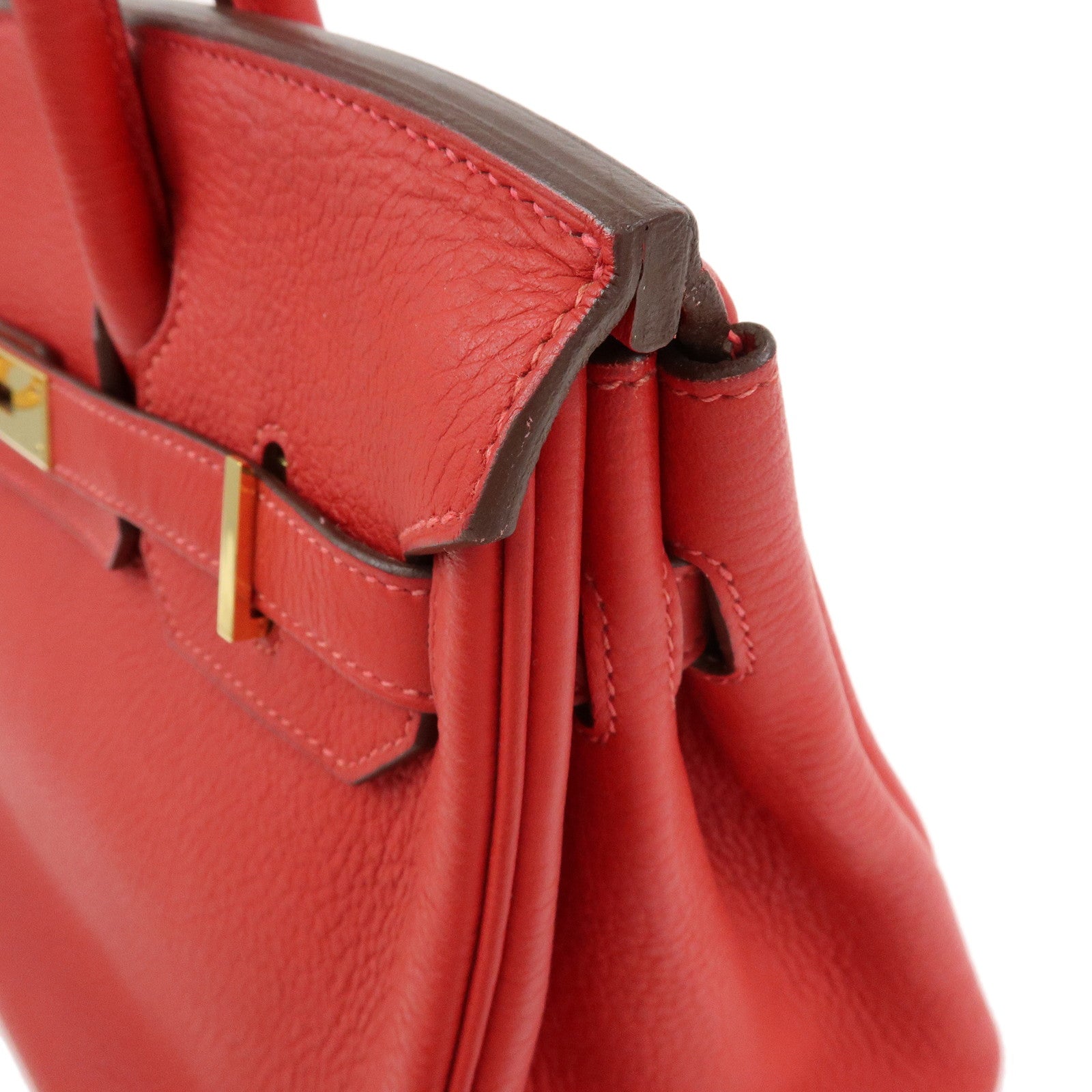 HERMES Birkin 30 Togo Leather Hand Bag □R Stamped Rouge Casaque