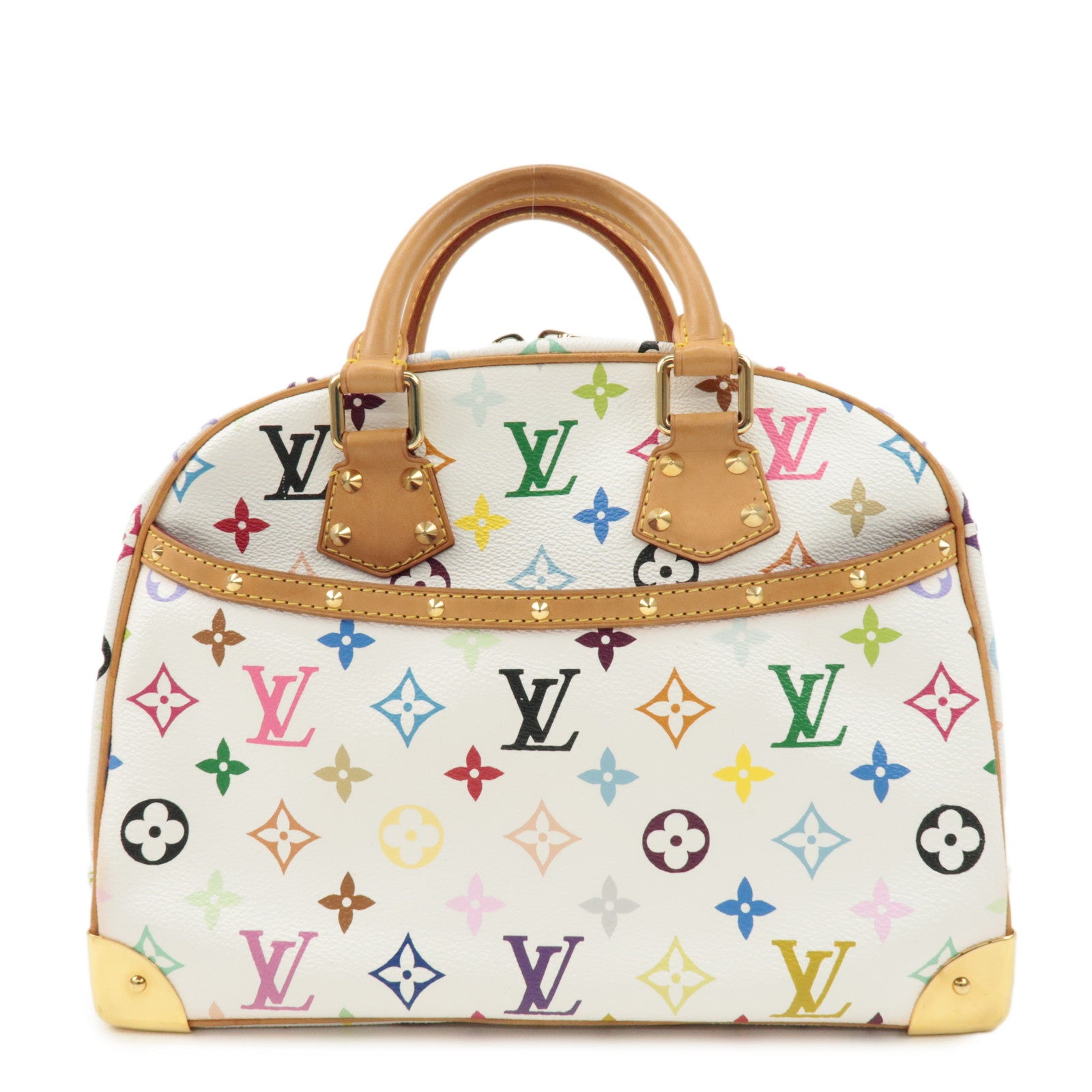 Louis Vuitton Monogram Multicolor Trouville Hand Bag Blanc M92663 Used
