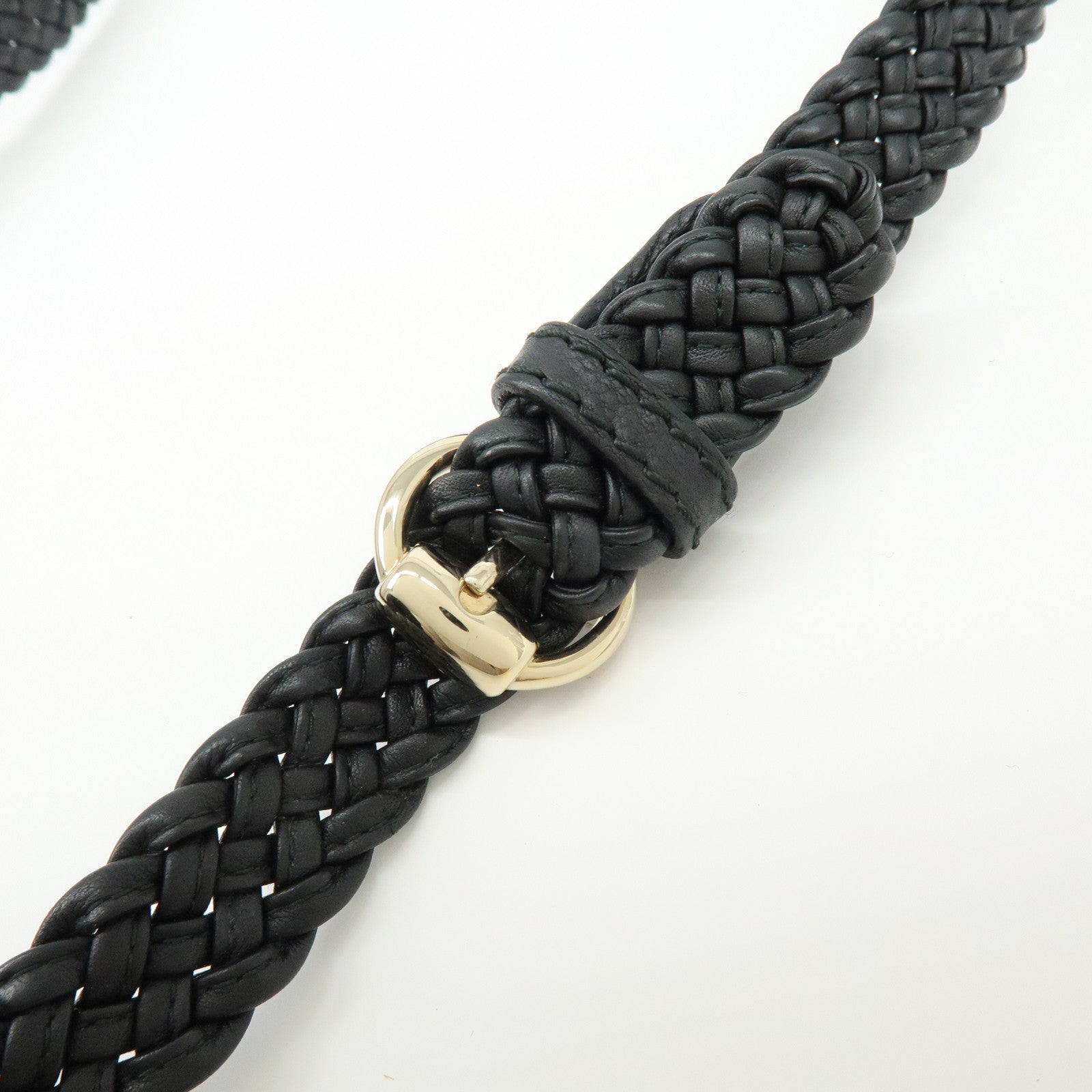 GUCCI Marrakech Leather Shoulder Bag Black 257026