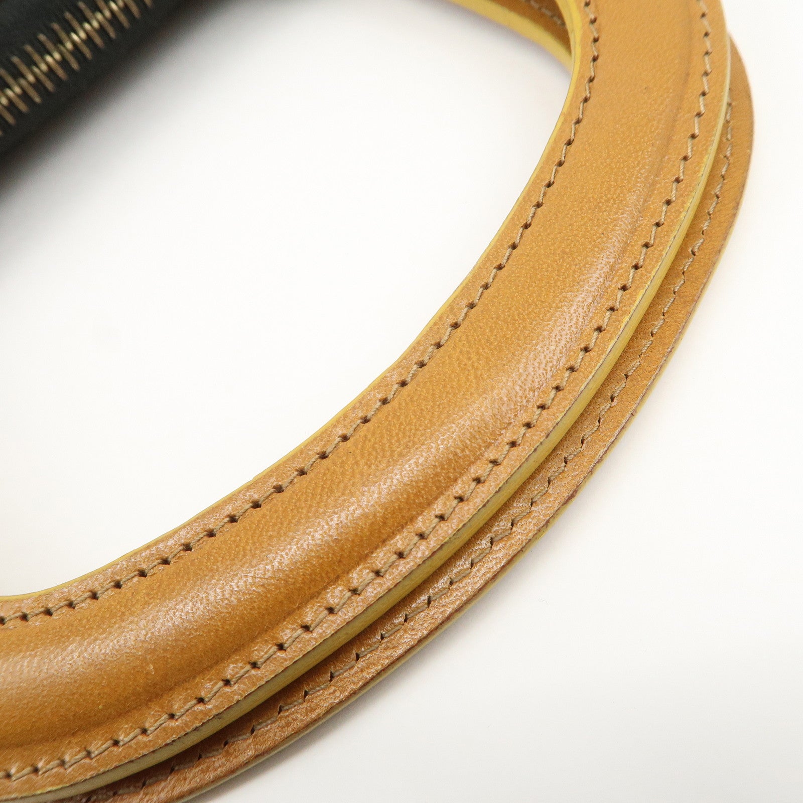 FENDI Logo Canvas Leather Hand Bag Animal Print Yellow Black 26347