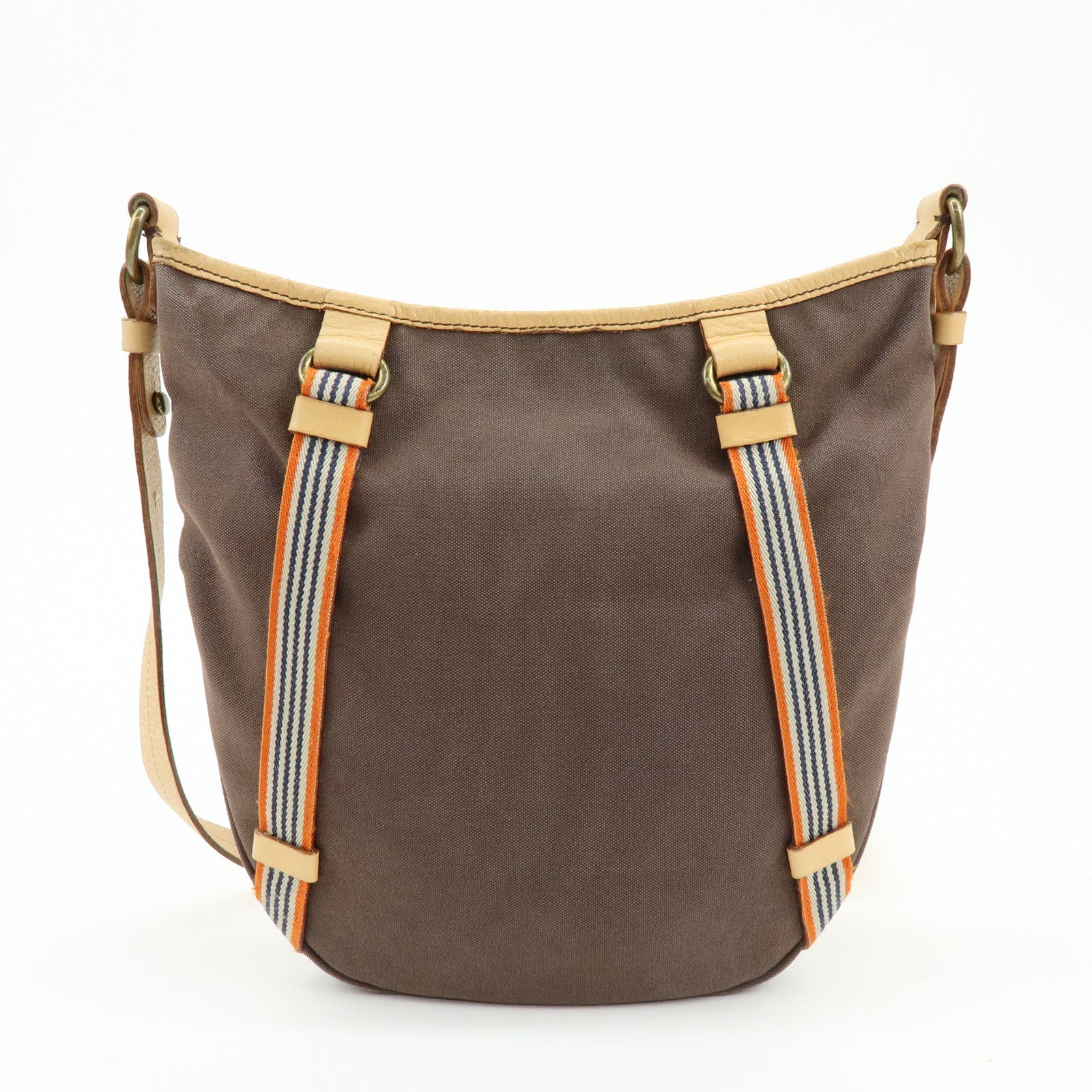 BURBERRY Blue Label Canvas Leather Shoulder Crossbody Bag Brown