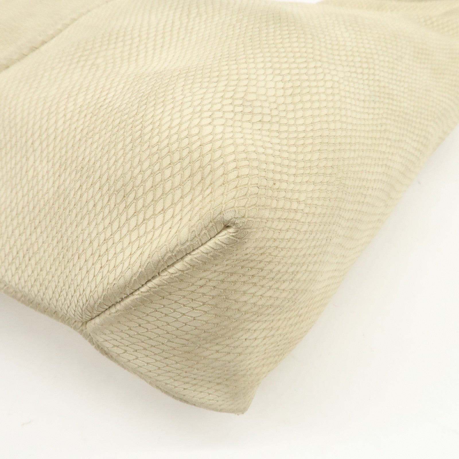 LOEWE Leather Shoulder Bag Hand Bag Ivory Gold Hardware