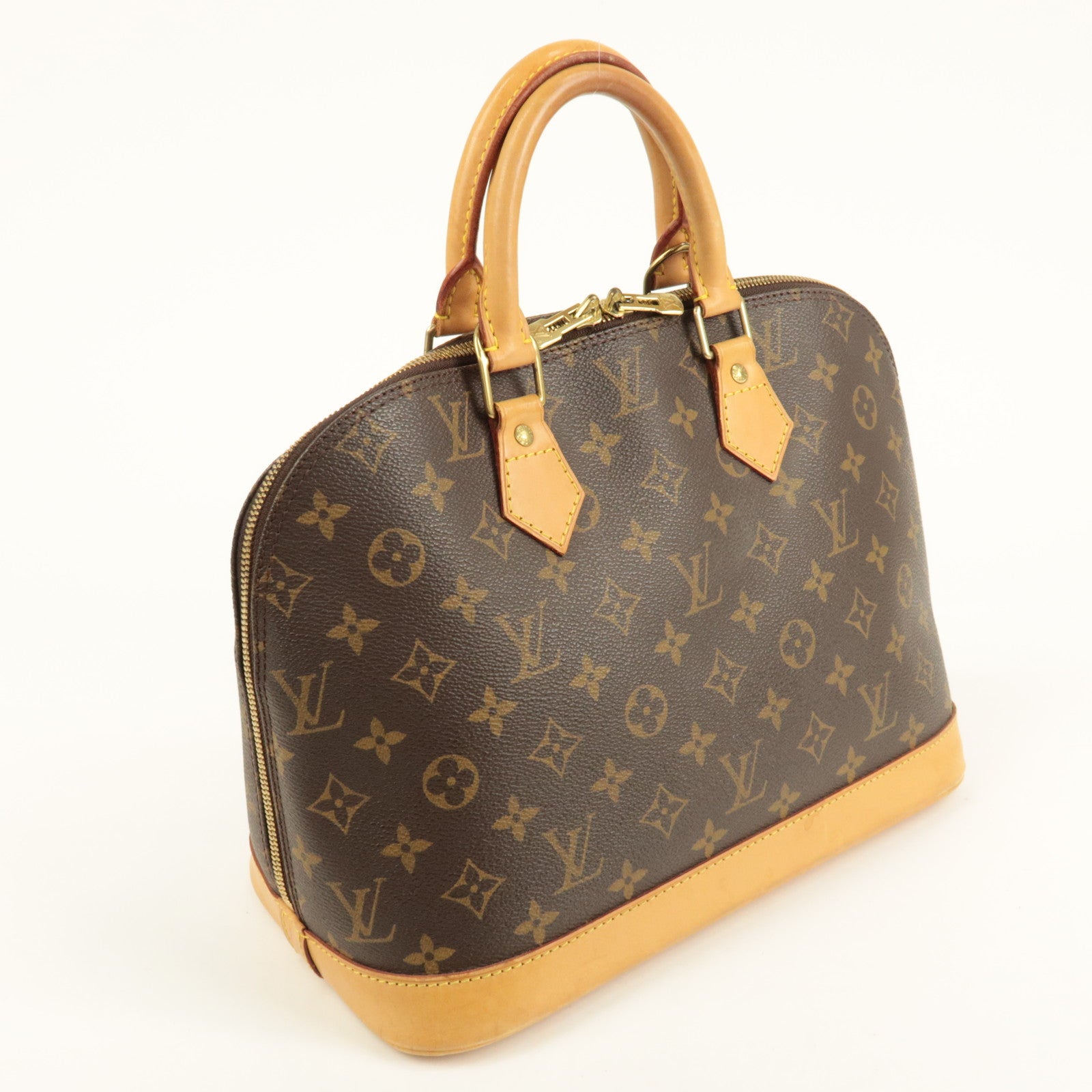 Louis Vuitton Monogram Canvas Alma Hand Bag Brown M51130 Used