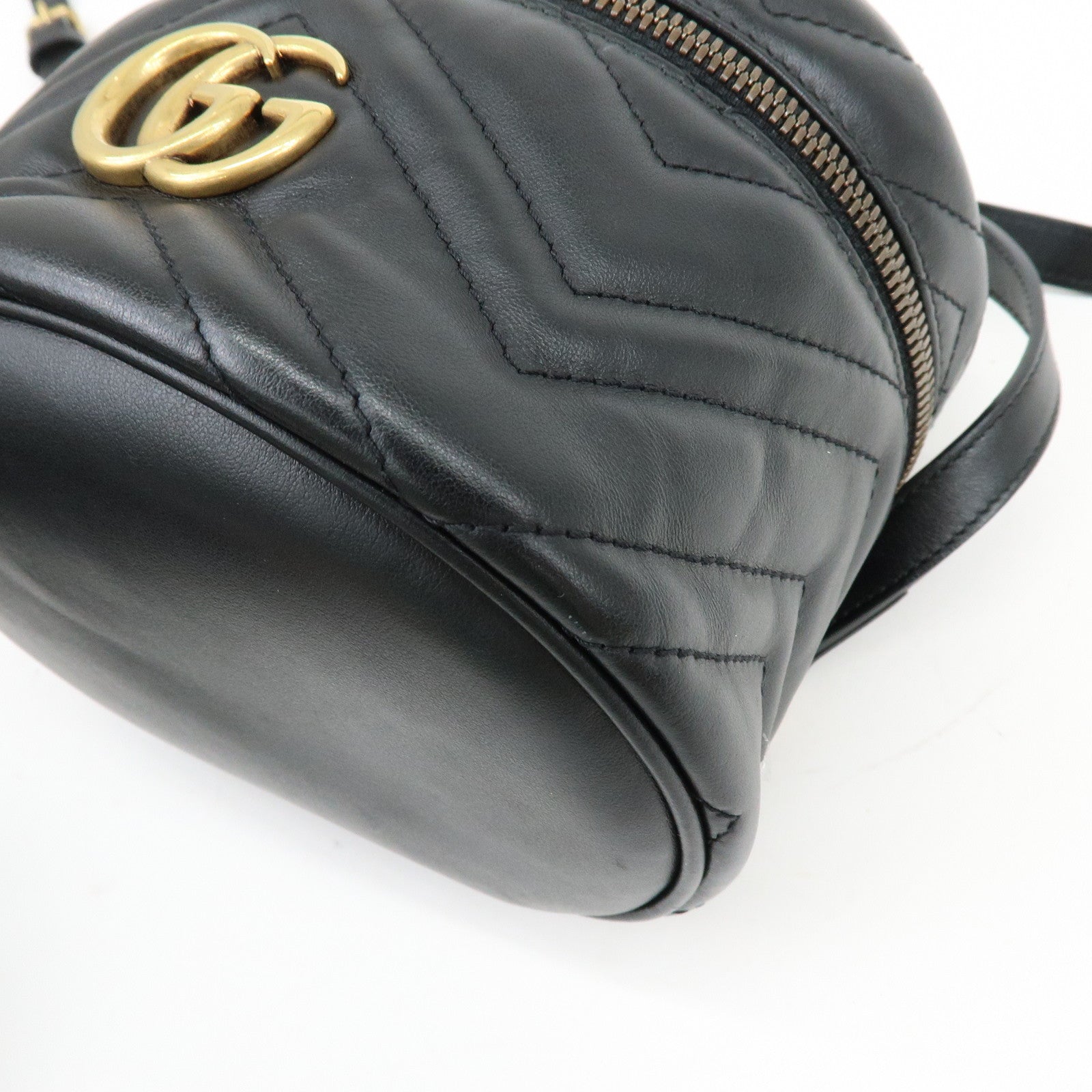 GUCCI GG Marmont Leather Backpack Rucksack Black 598594