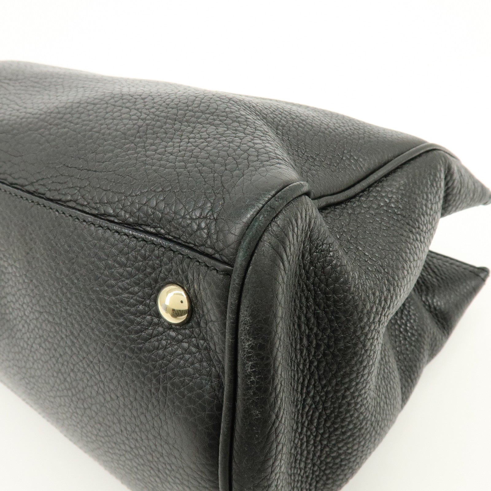 GUCCI Bamboo Shopper Medium 2Way Bag Shoulder Bag Black 323660