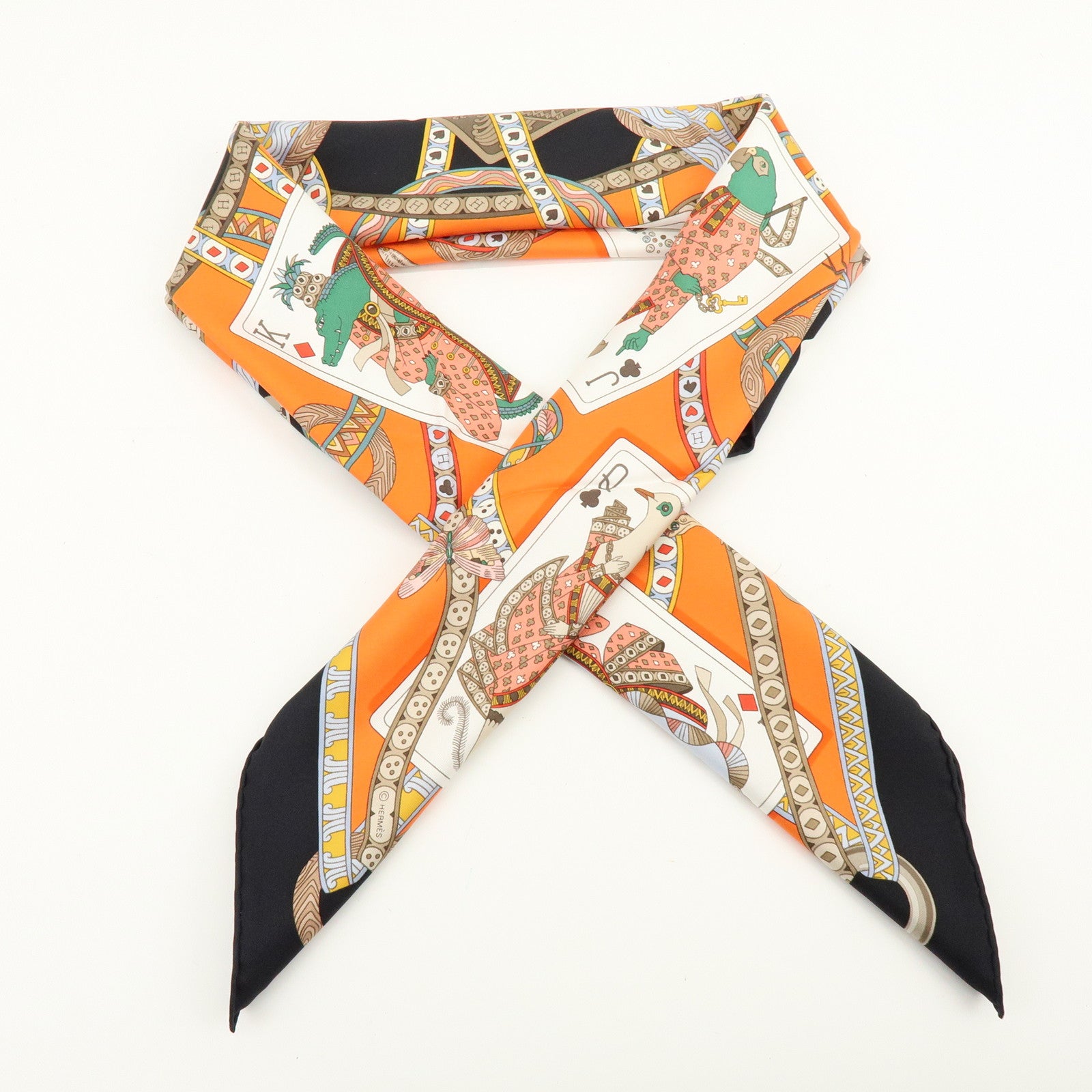 HERMES Carre 90 Silk 100% Scarf DAME DE COEUR A VOUS L’HONNEUR