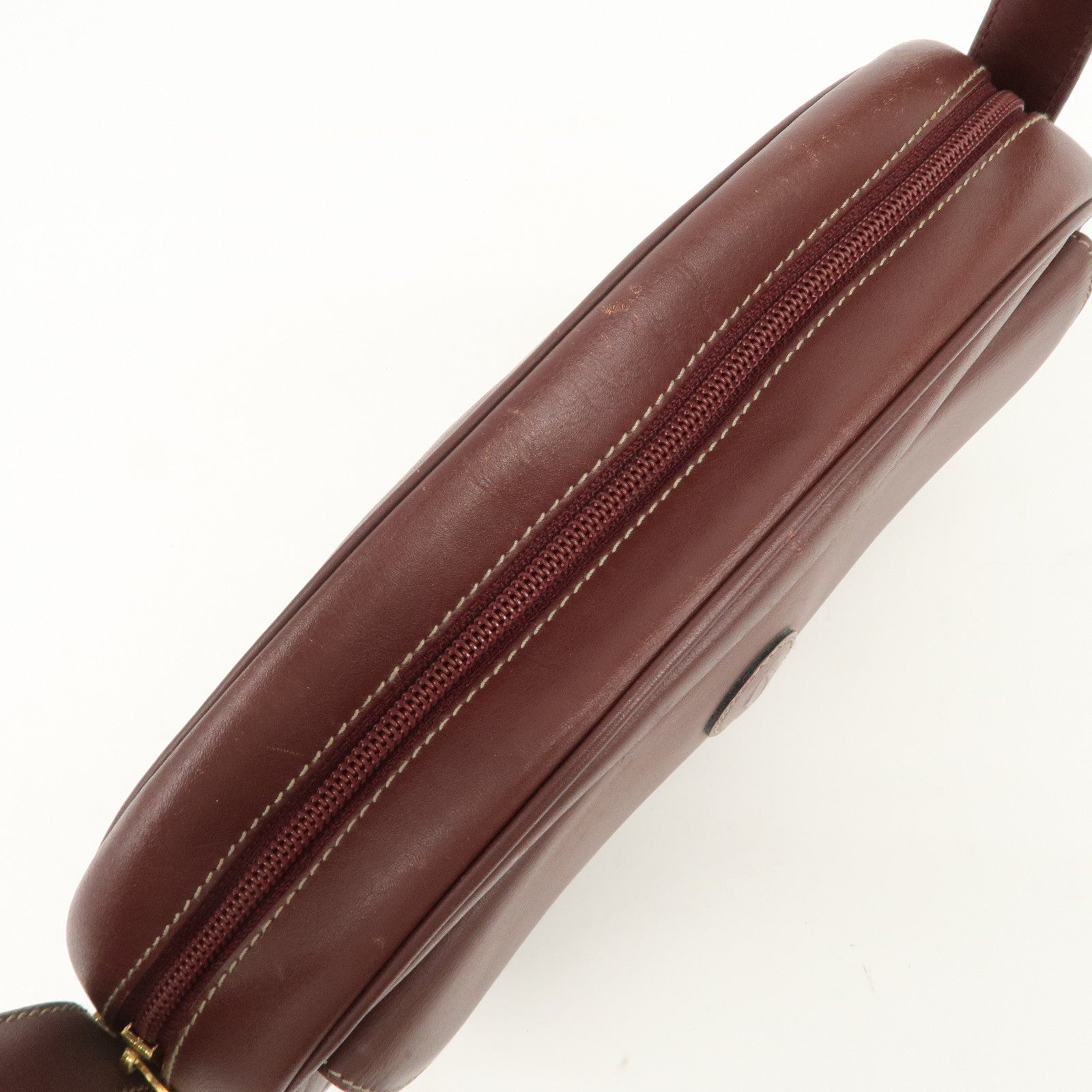 Cartier Must de Cartier Calf Leather Shoulder Bag Burgundy Gold HDW